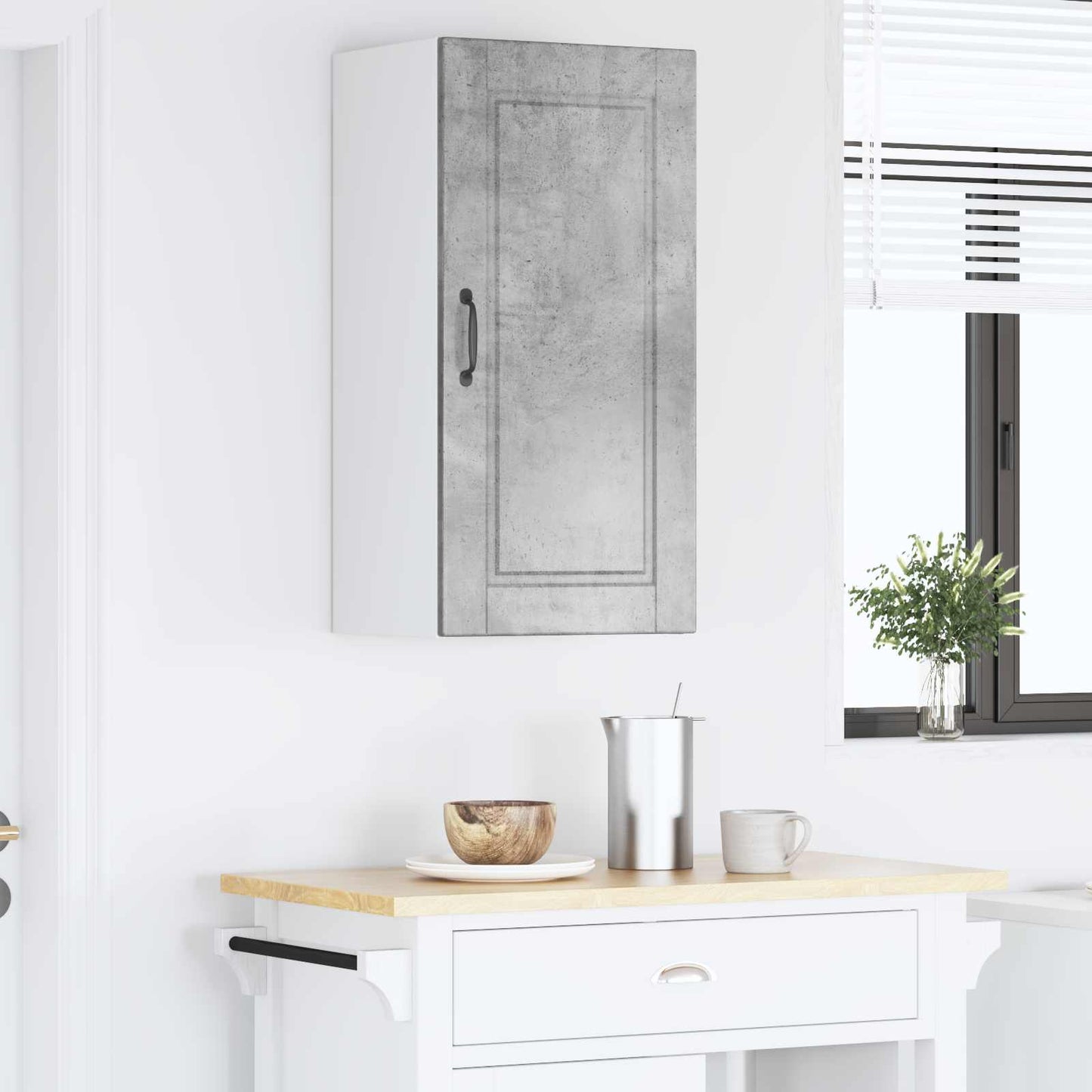 vidaXL Küchenschrank mit Tür Beton Grau 40 x 31 x 80 cm Holzwerkstoff
