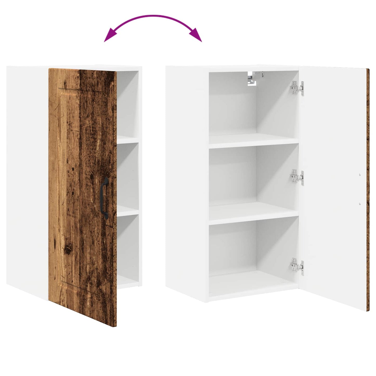 vidaXL Küchenschrank mit Regal Altholz 40 x 31 x 80 cm Holzwerkstoff