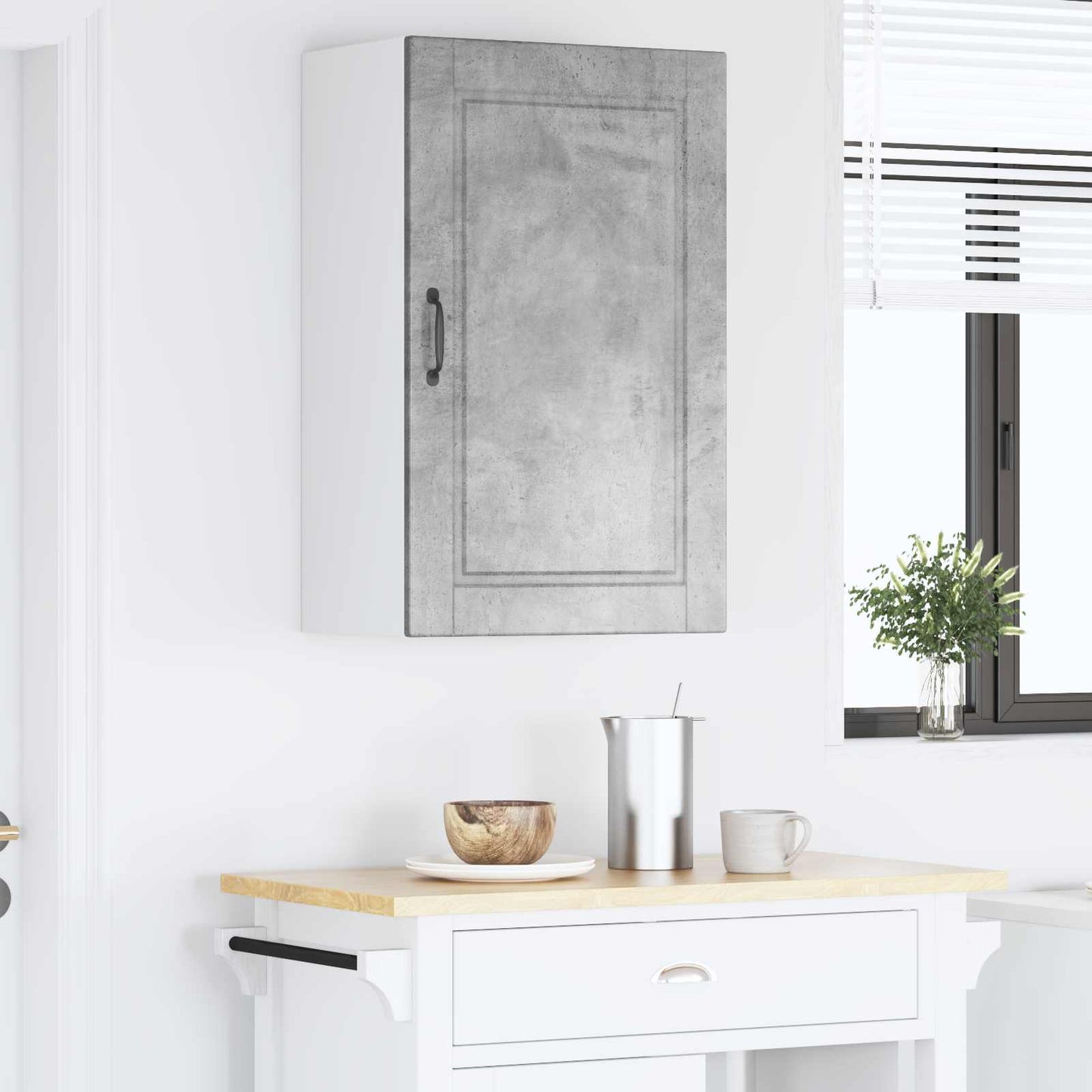 vidaXL Küchenschrank mit Tür Beton Grau 50 x 31 x 80 cm Holzwerkstoff