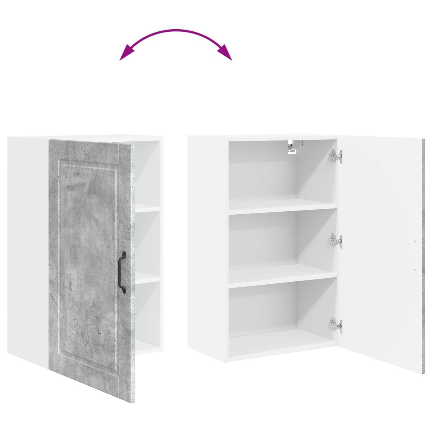 vidaXL Küchenschrank mit Tür Beton Grau 50 x 31 x 80 cm Holzwerkstoff