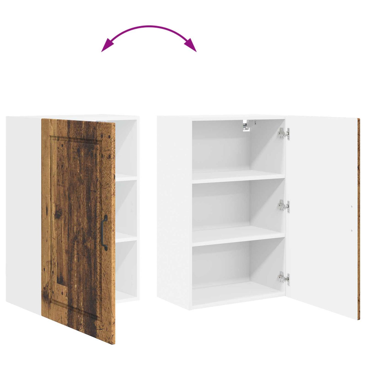 vidaXL Küchenschrank mit Regal Altholz 50 x 31 x 80 cm Holzwerkstoff