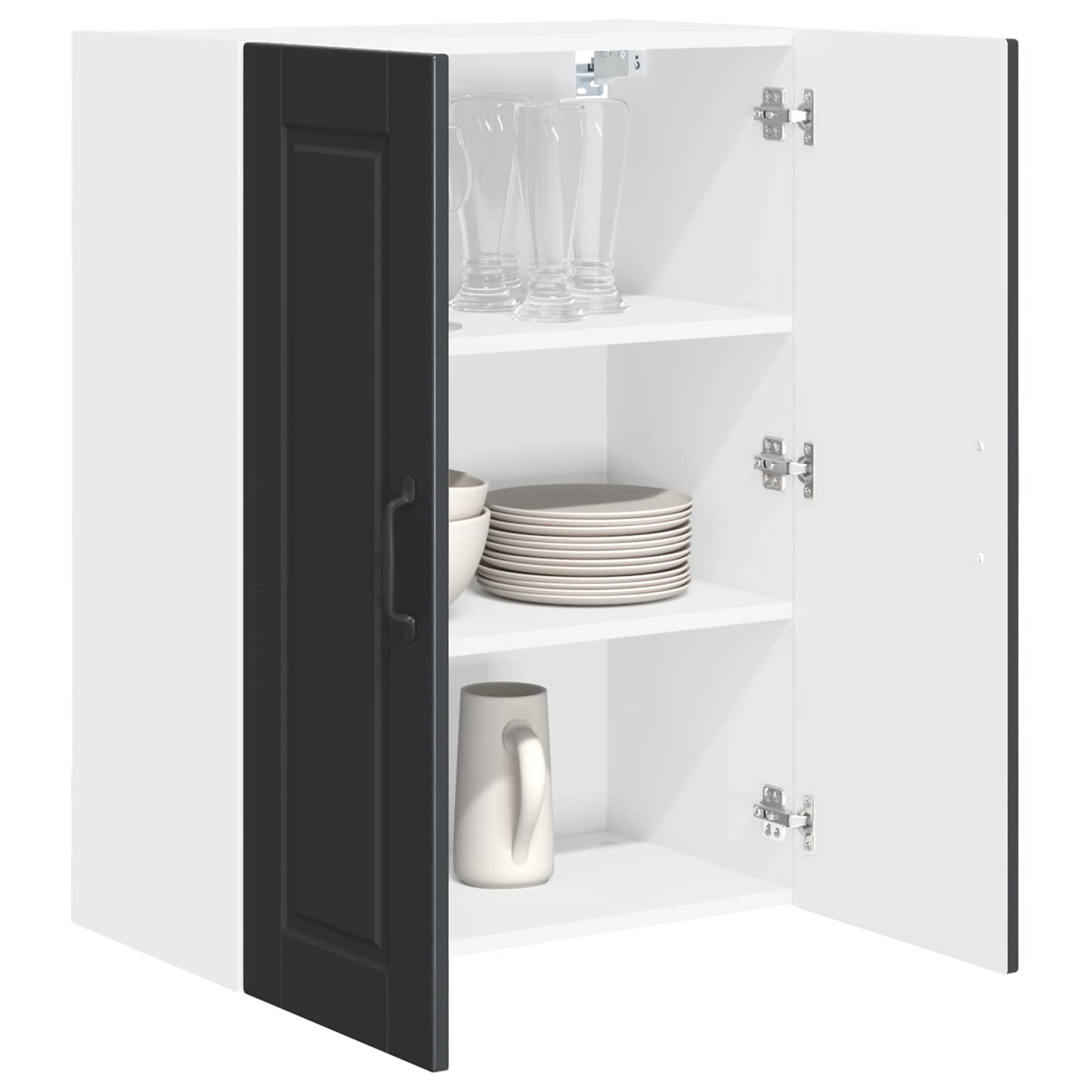 vidaXL Küchenschrank mit Regal Schwarz 60 x 31 x 80 cm Holzwerkstoff