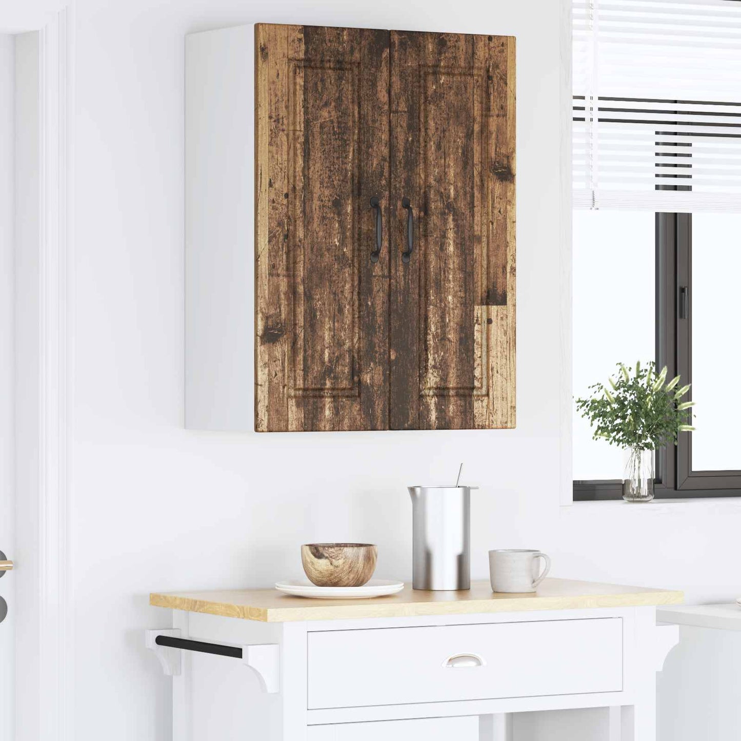 vidaXL Küchenschrank mit Regal Altholz 60 x 31 x 80 cm Holzwerkstoff