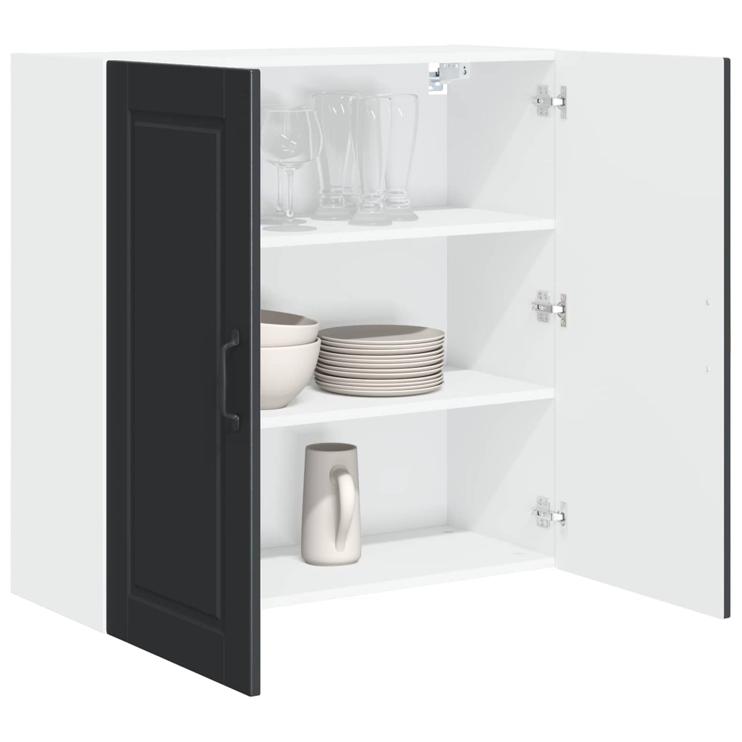 vidaXL Küchenschrank mit Regal Schwarz 80 x 31 x 80 cm Holzwerkstoff
