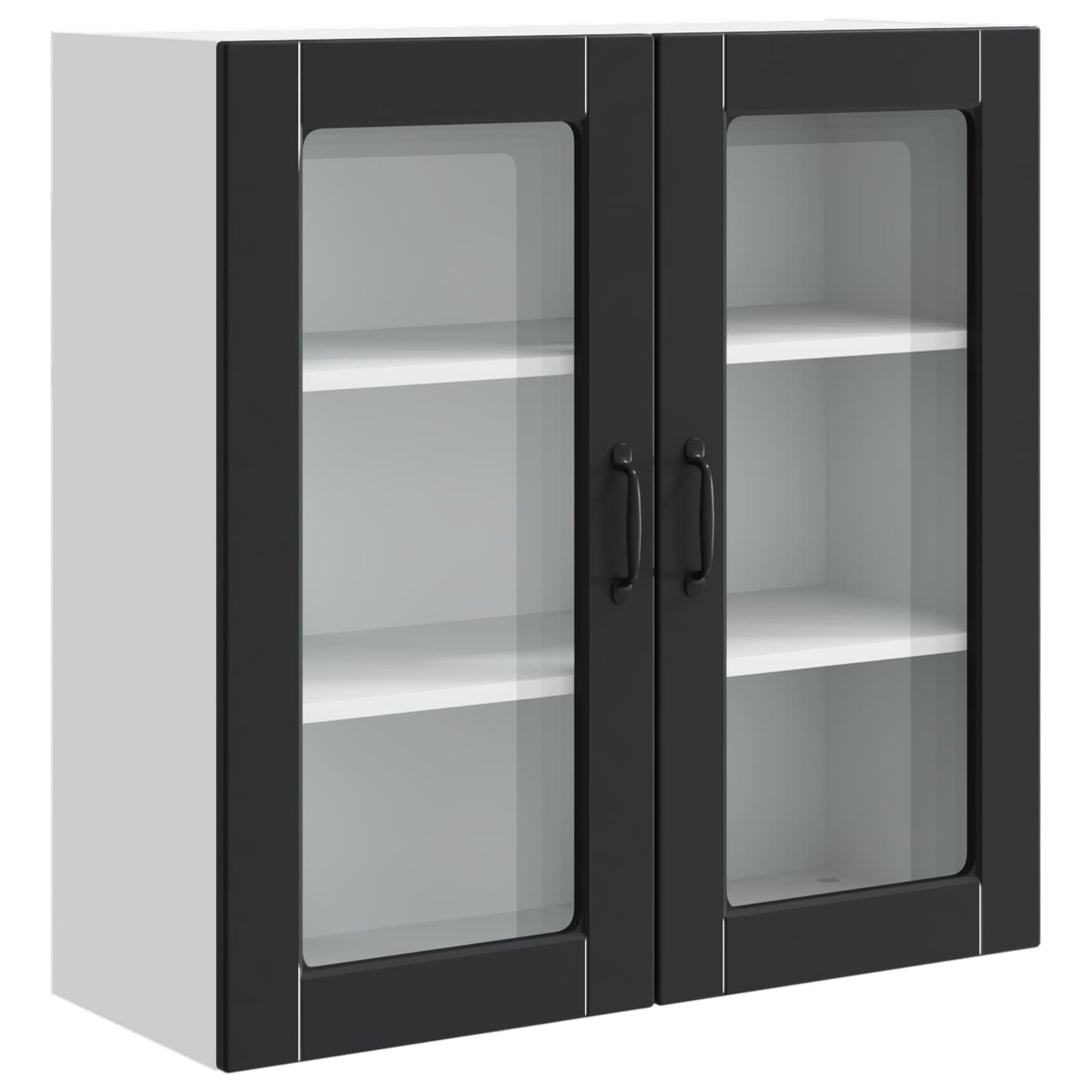 Küchenschrank mit Regal Schwarz 80 x 31 x 80 cm Holzwerkstoff