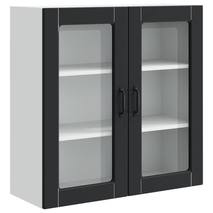 Küchenschrank mit Regal Schwarz 80 x 31 x 80 cm Holzwerkstoff