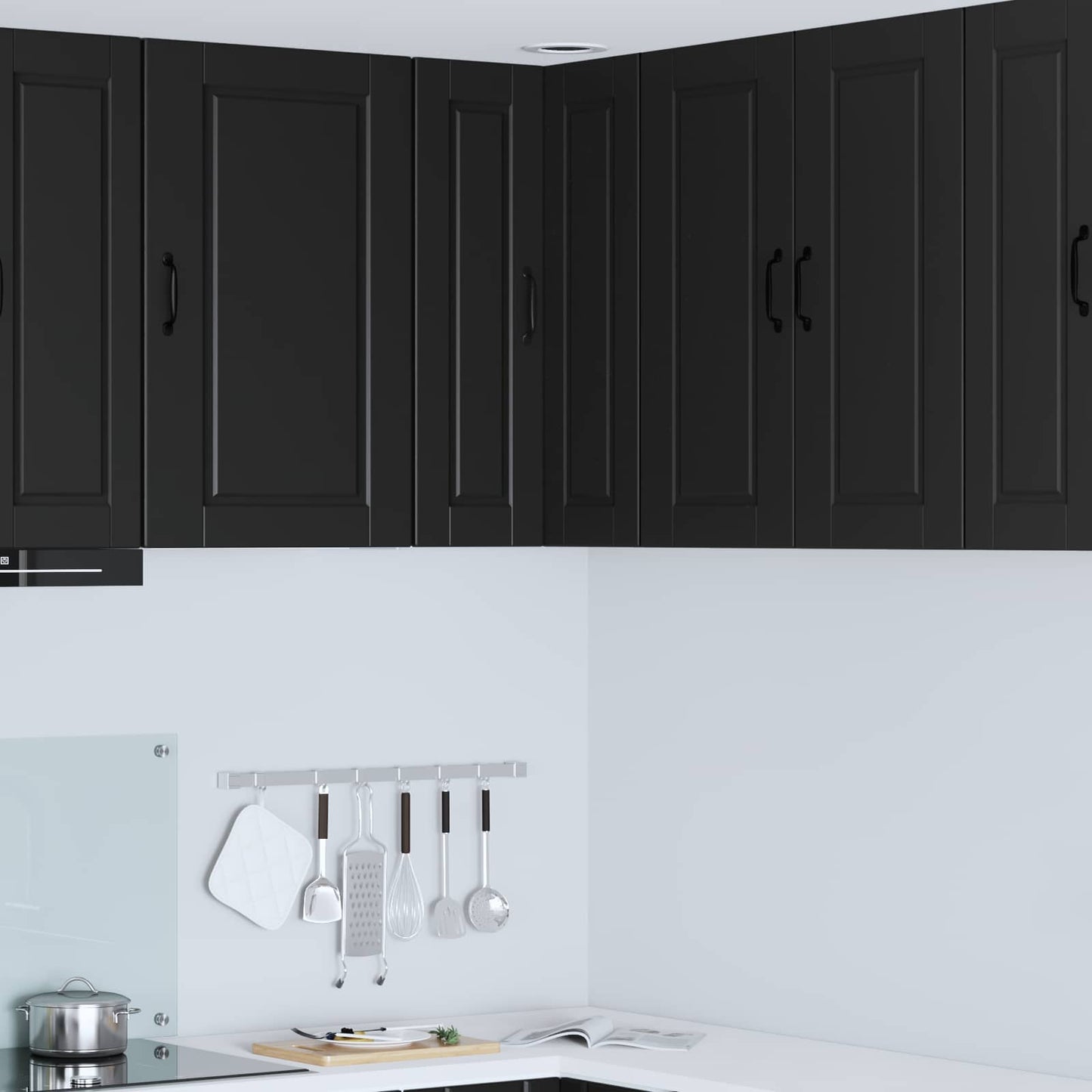 vidaXL Küchenschrank mit Regal Schwarz 57 x 57 x 80 cm Holzwerkstoff