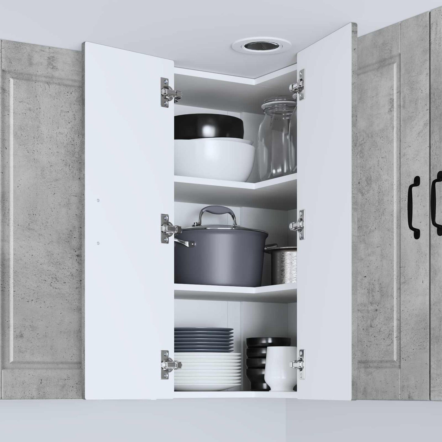 vidaXL Küchenschrank mit Tür Beton Grau 57 x 57 x 80 cm Holzwerkstoff