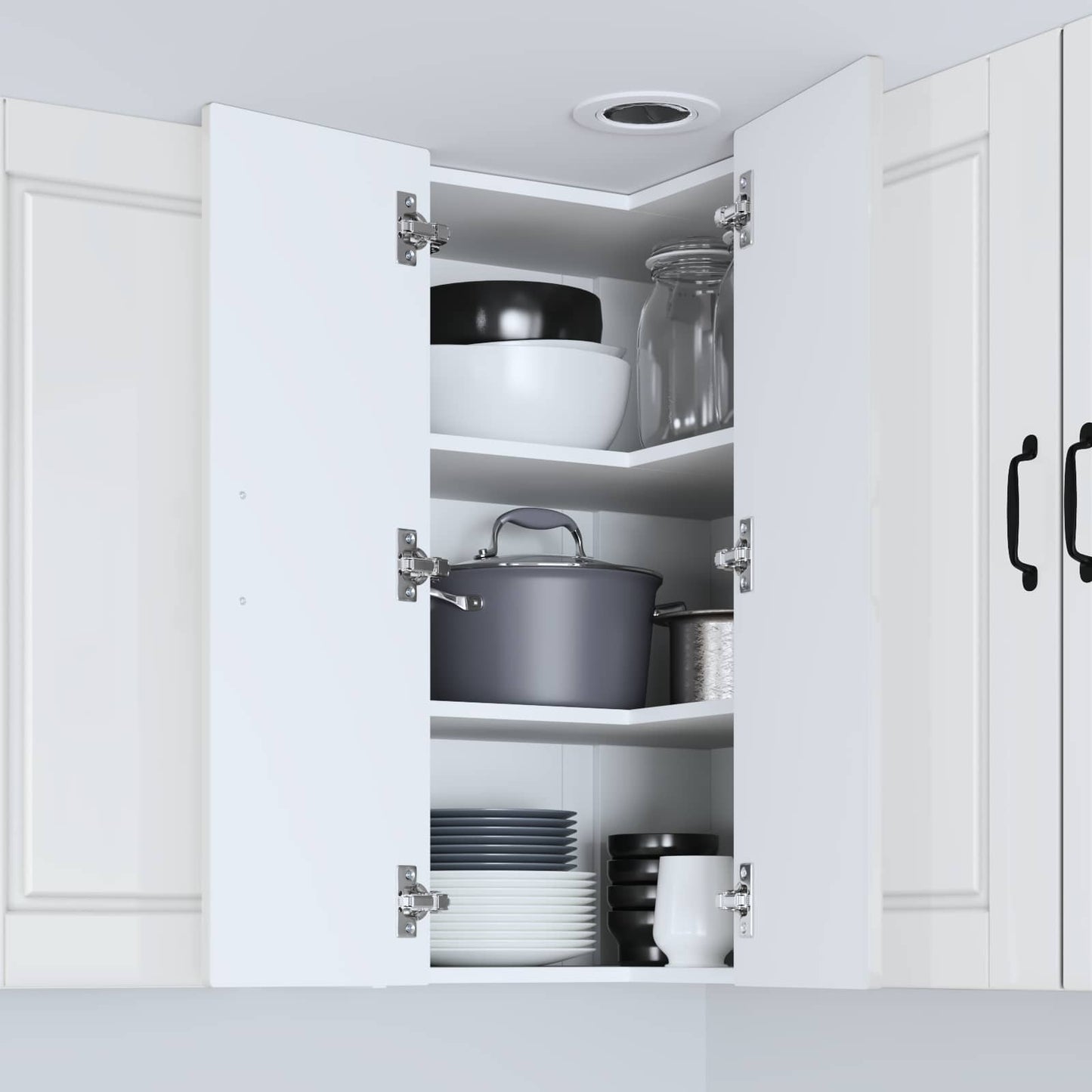vidaXL Küchenschrank Hochglanz Weiß 57 x 57 x 80 cm Holzwerkstoff