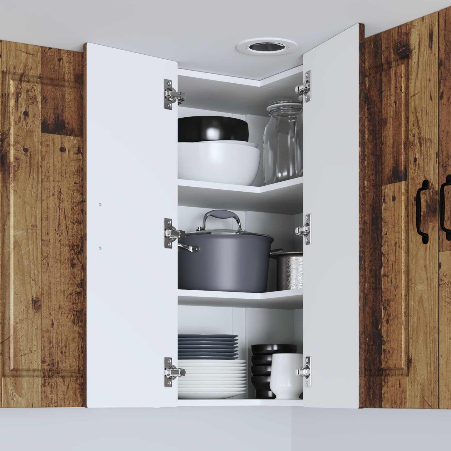 vidaXL Küchenschrank mit Regal Altholz 57 x 57 x 80 cm Holzwerkstoff