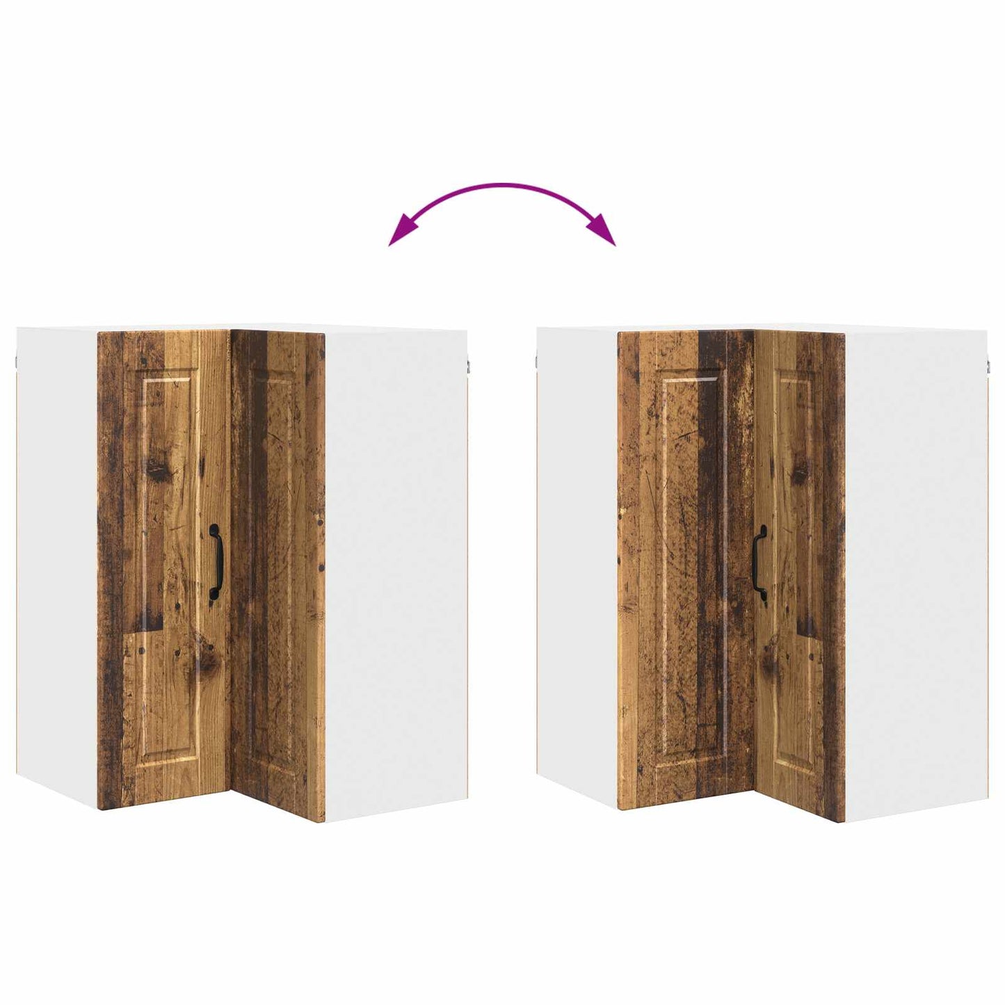 vidaXL Küchenschrank mit Regal Altholz 57 x 57 x 80 cm Holzwerkstoff