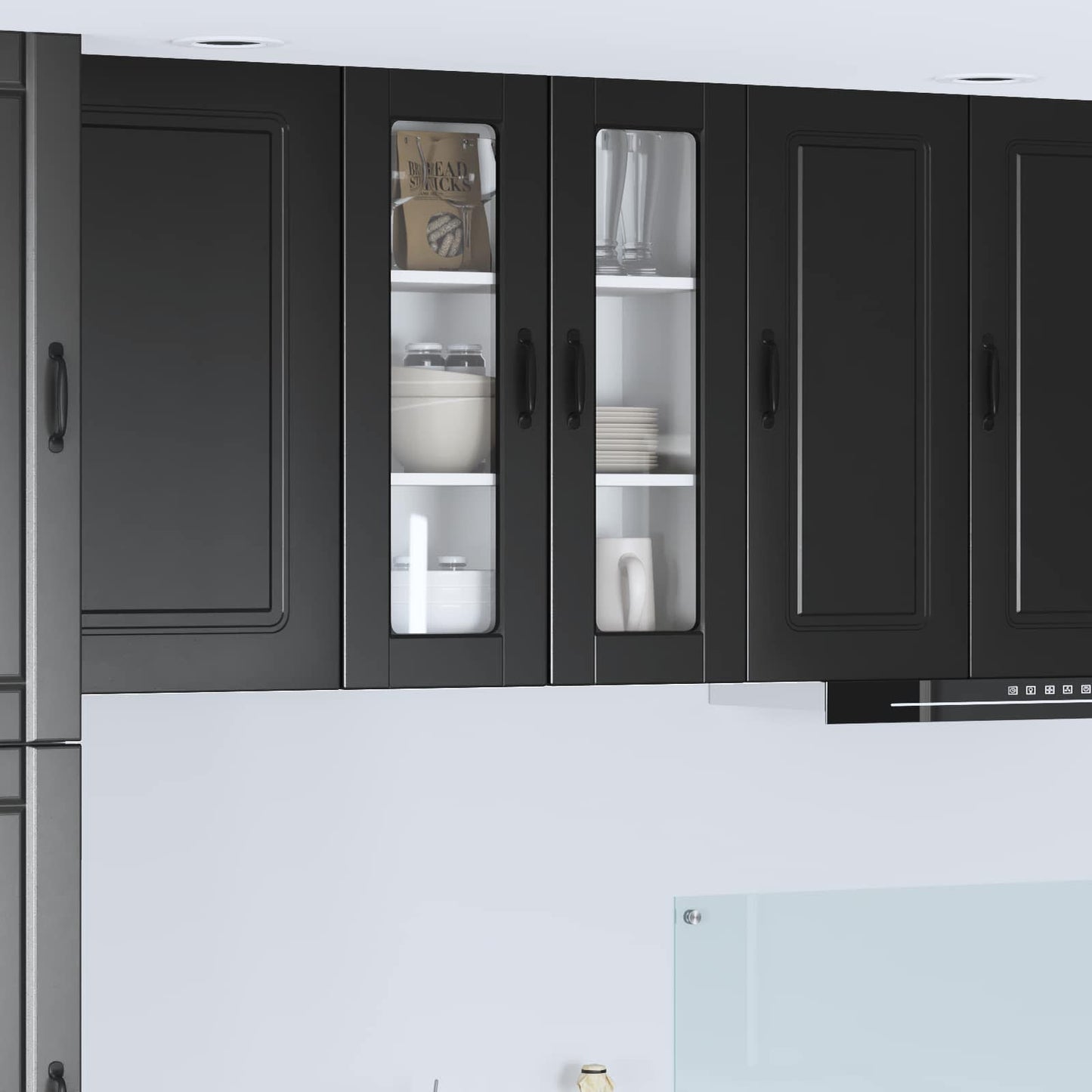 vidaXL Küchenschrank mit Regal Schwarz 60 x 31 x 80 cm Holzwerkstoff