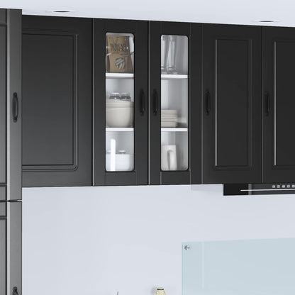 vidaXL Küchenschrank mit Regal Schwarz 60 x 31 x 80 cm Holzwerkstoff