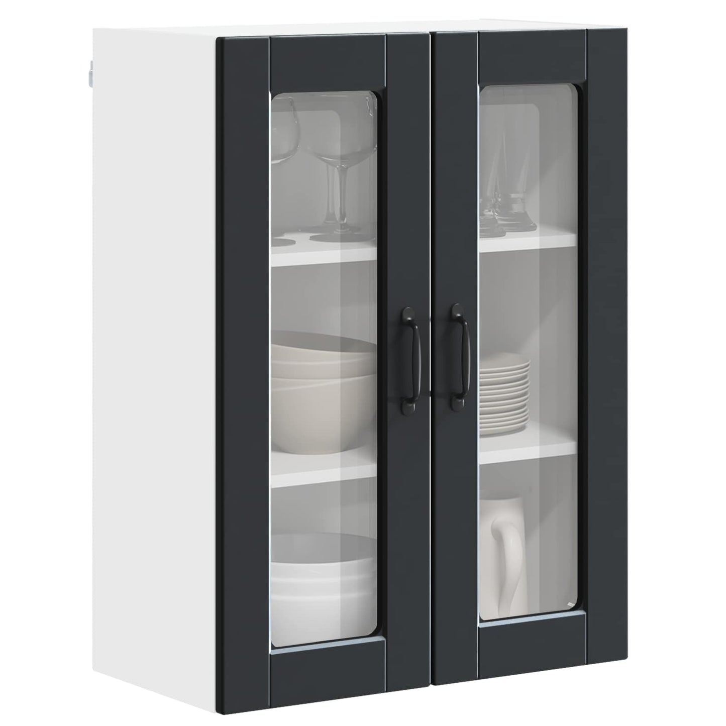 vidaXL Küchenschrank mit Regal Schwarz 60 x 31 x 80 cm Holzwerkstoff