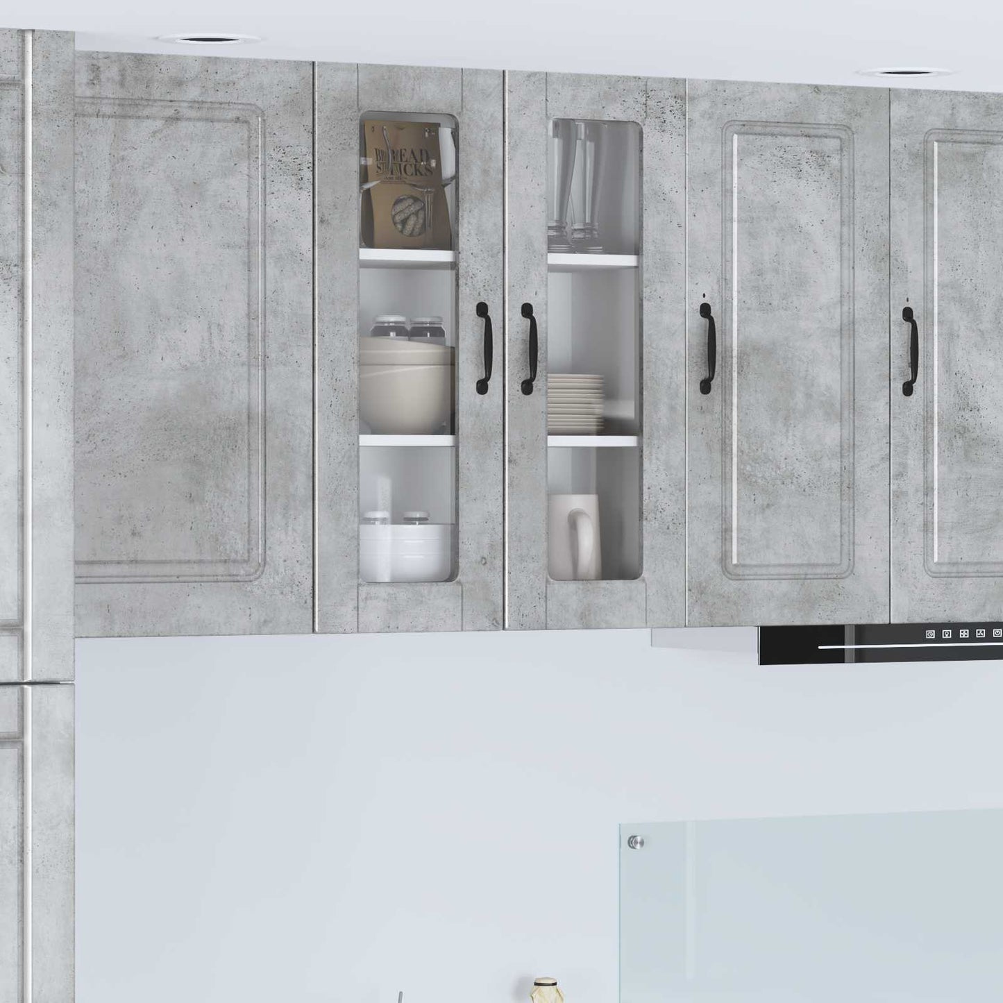 vidaXL Küchenschrank mit Tür Beton Grau 60 x 31 x 80 cm Holzwerkstoff