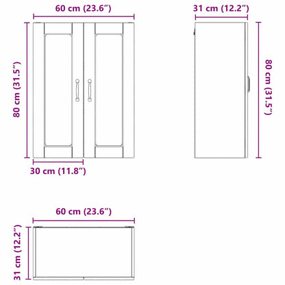 vidaXL Küchenschrank Artisan-Eiche 60 x 31 x 80 cm Holzwerkstoff