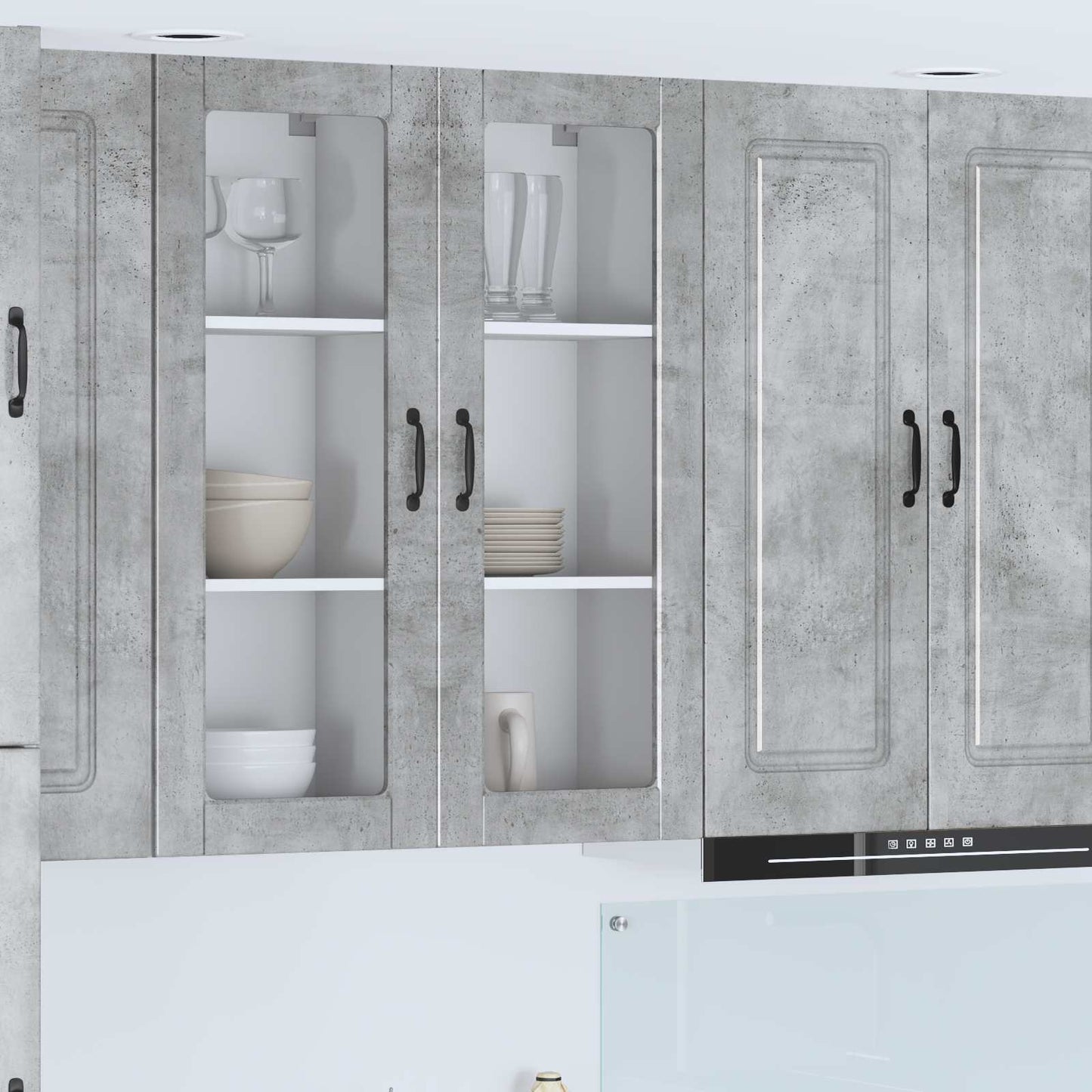 vidaXL Küchenschrank mit Tür Beton Grau 40 x 31 x 100 cm Holzwerkstoff