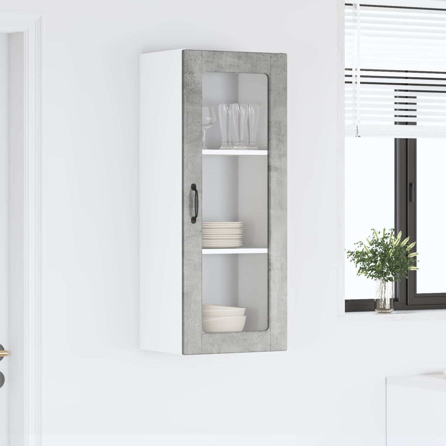 vidaXL Küchenschrank mit Tür Beton Grau 40 x 31 x 100 cm Holzwerkstoff