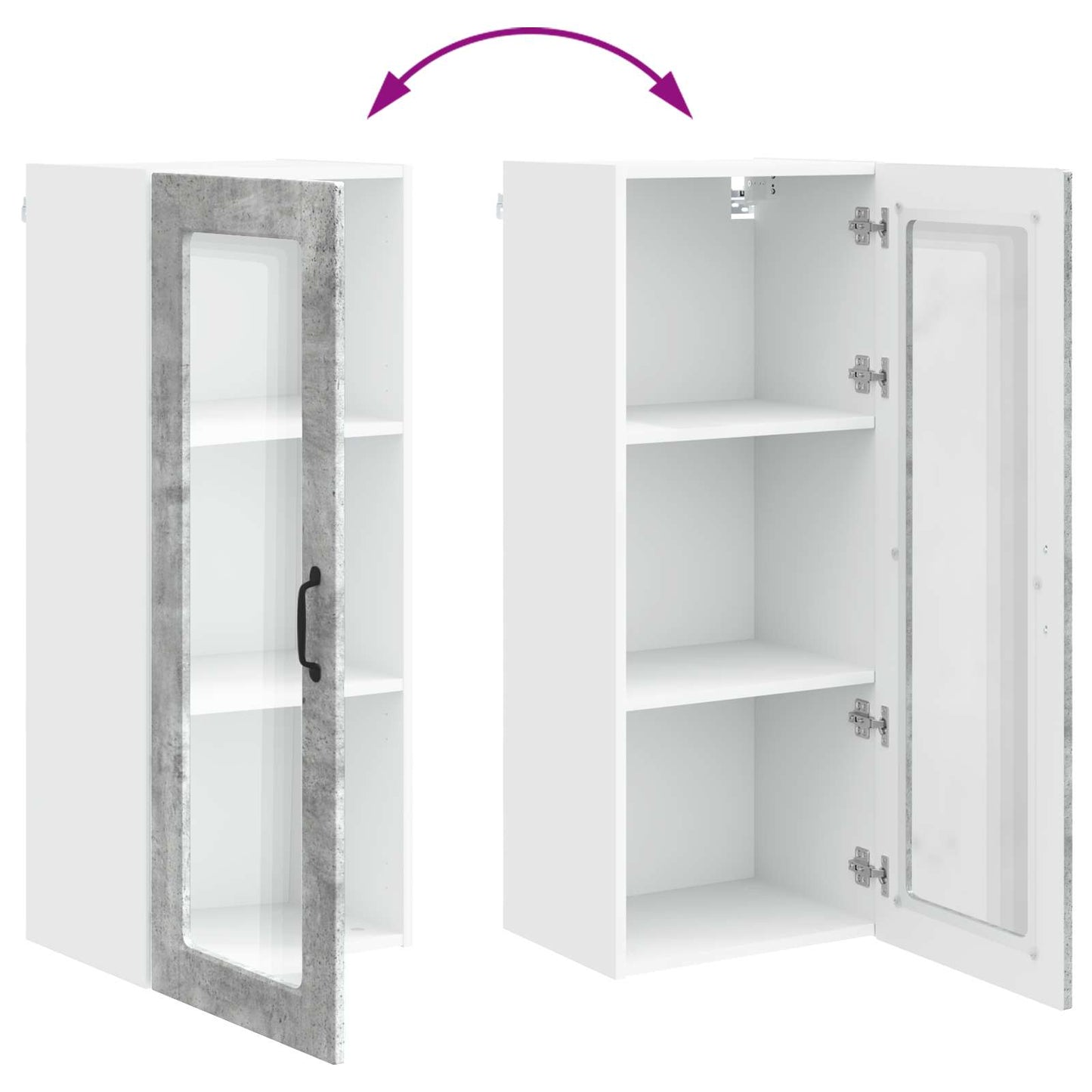 vidaXL Küchenschrank mit Tür Beton Grau 40 x 31 x 100 cm Holzwerkstoff