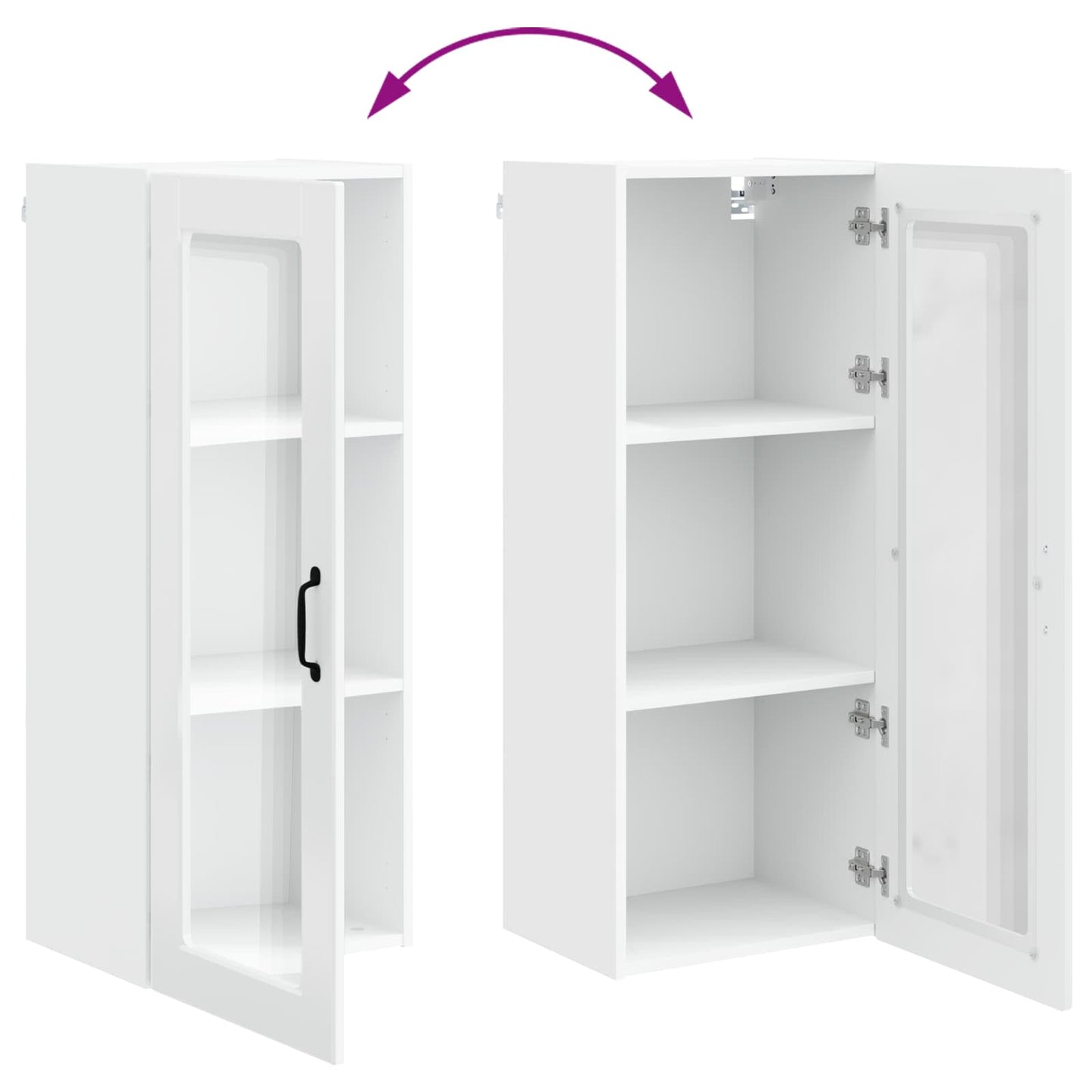 vidaXL Küchenschrank Hochglanz Weiß 40 x 31 x 100 cm Holzwerkstoff