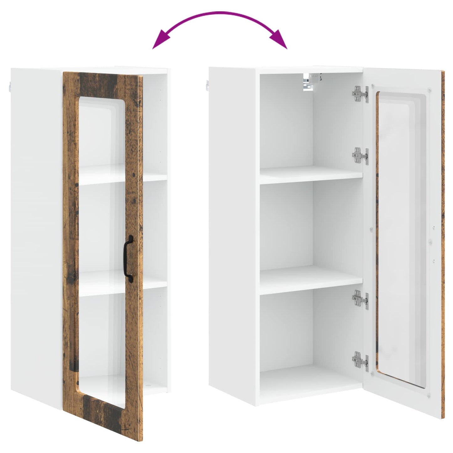 vidaXL Küchenschrank mit Regal Altholz 40 x 31 x 100 cm Holzwerkstoff