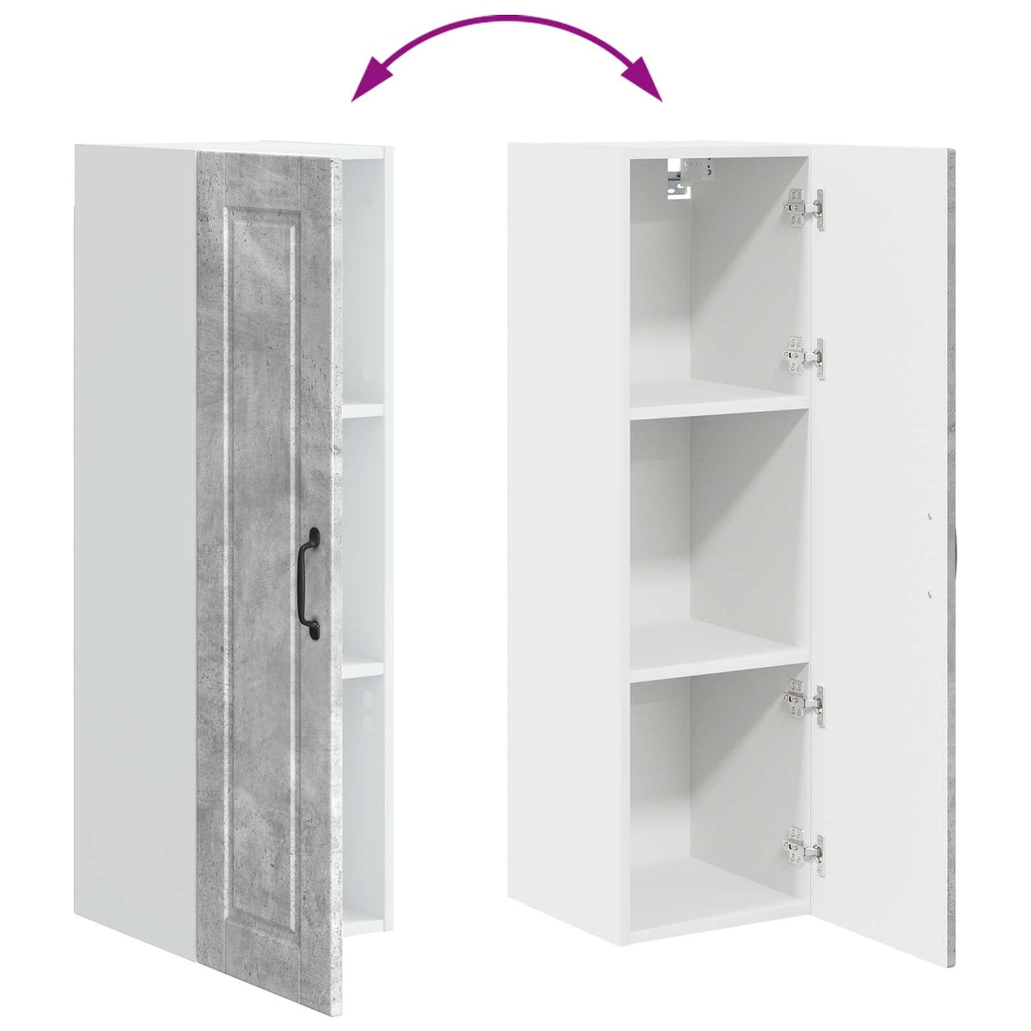 vidaXL Küchenschrank mit Tür Beton Grau 30 x 31 x 100 cm Holzwerkstoff