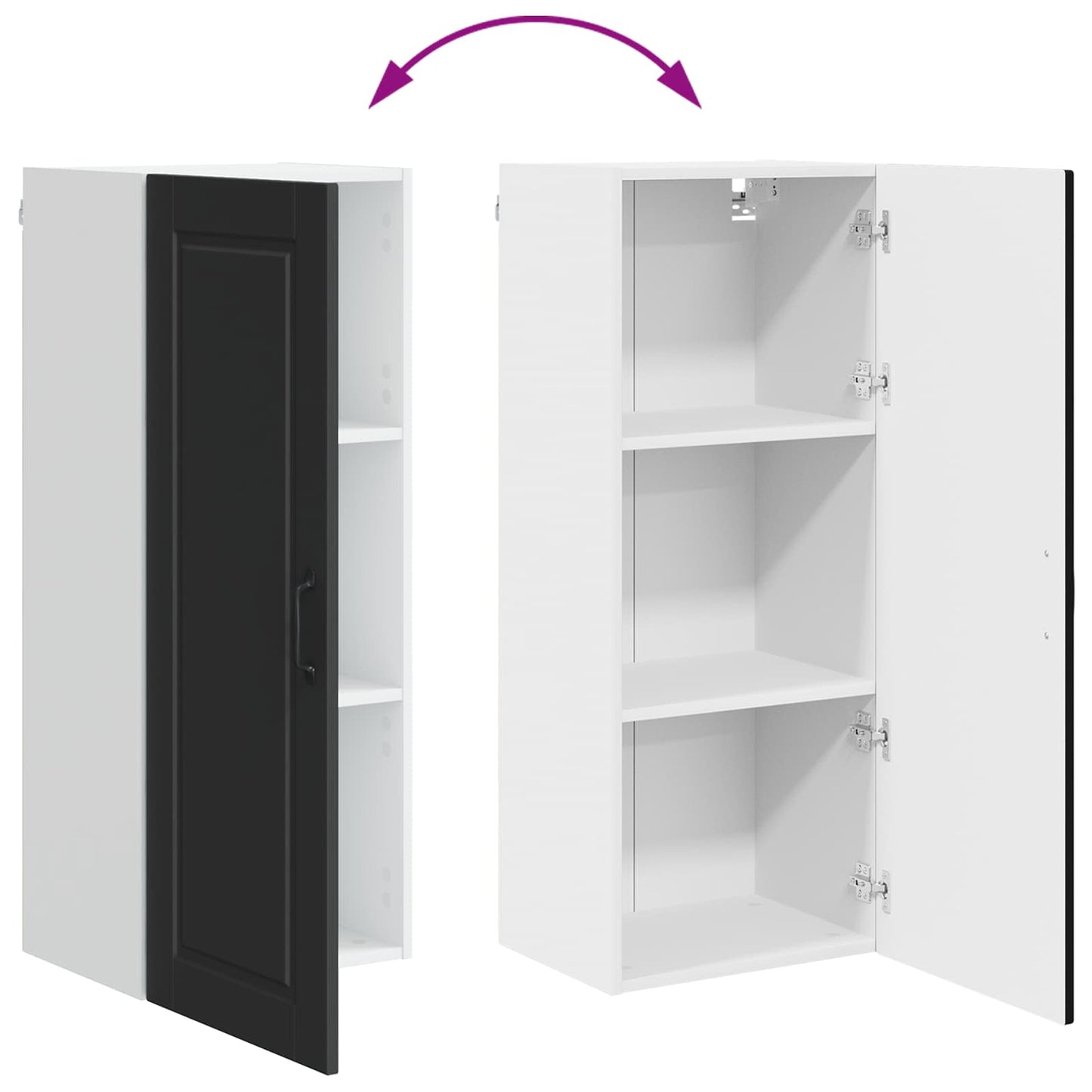 vidaXL Küchenschrank mit Regal Schwarz 40 x 31 x 100 cm Holzwerkstoff