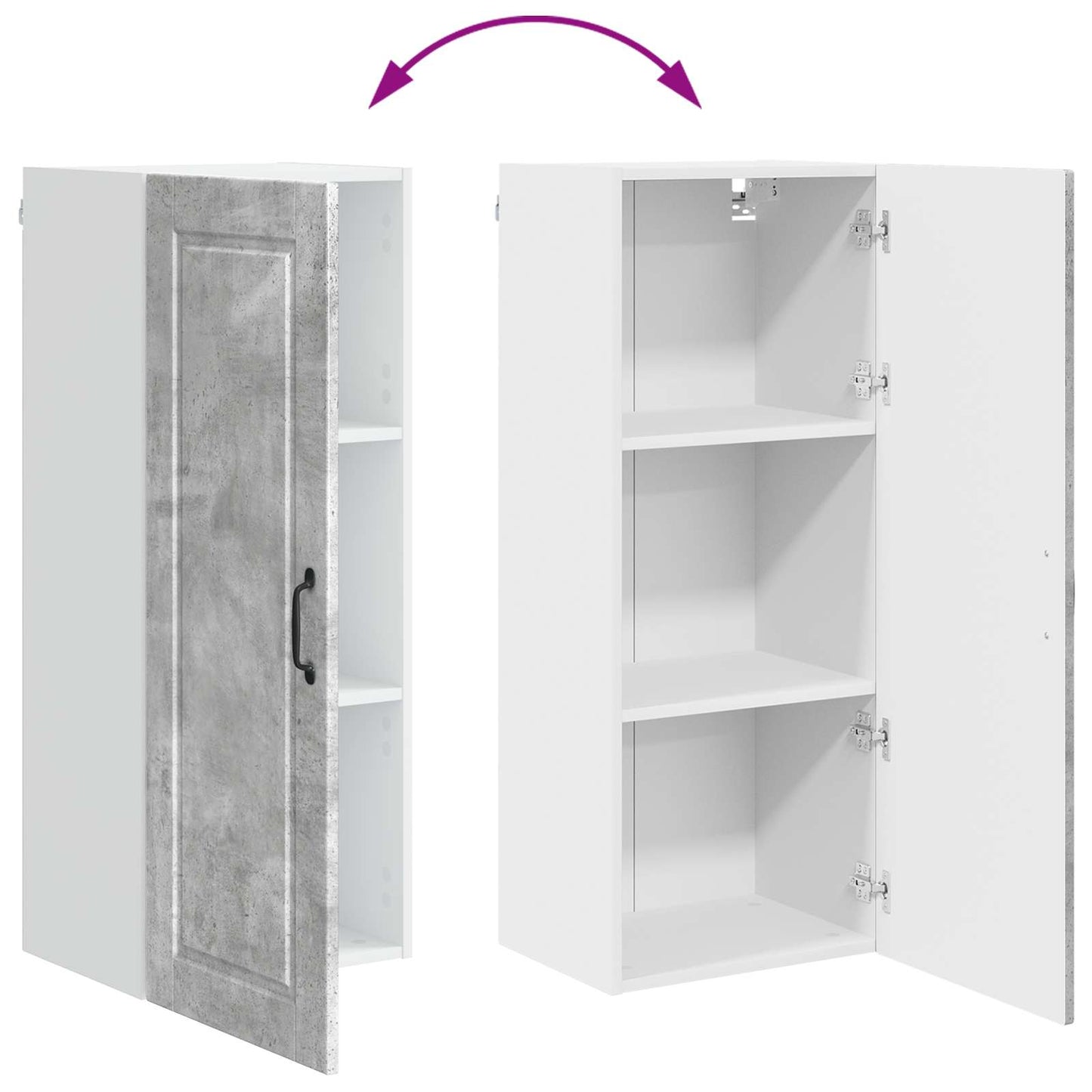 vidaXL Küchenschrank mit Tür Beton Grau 40 x 31 x 100 cm Holzwerkstoff