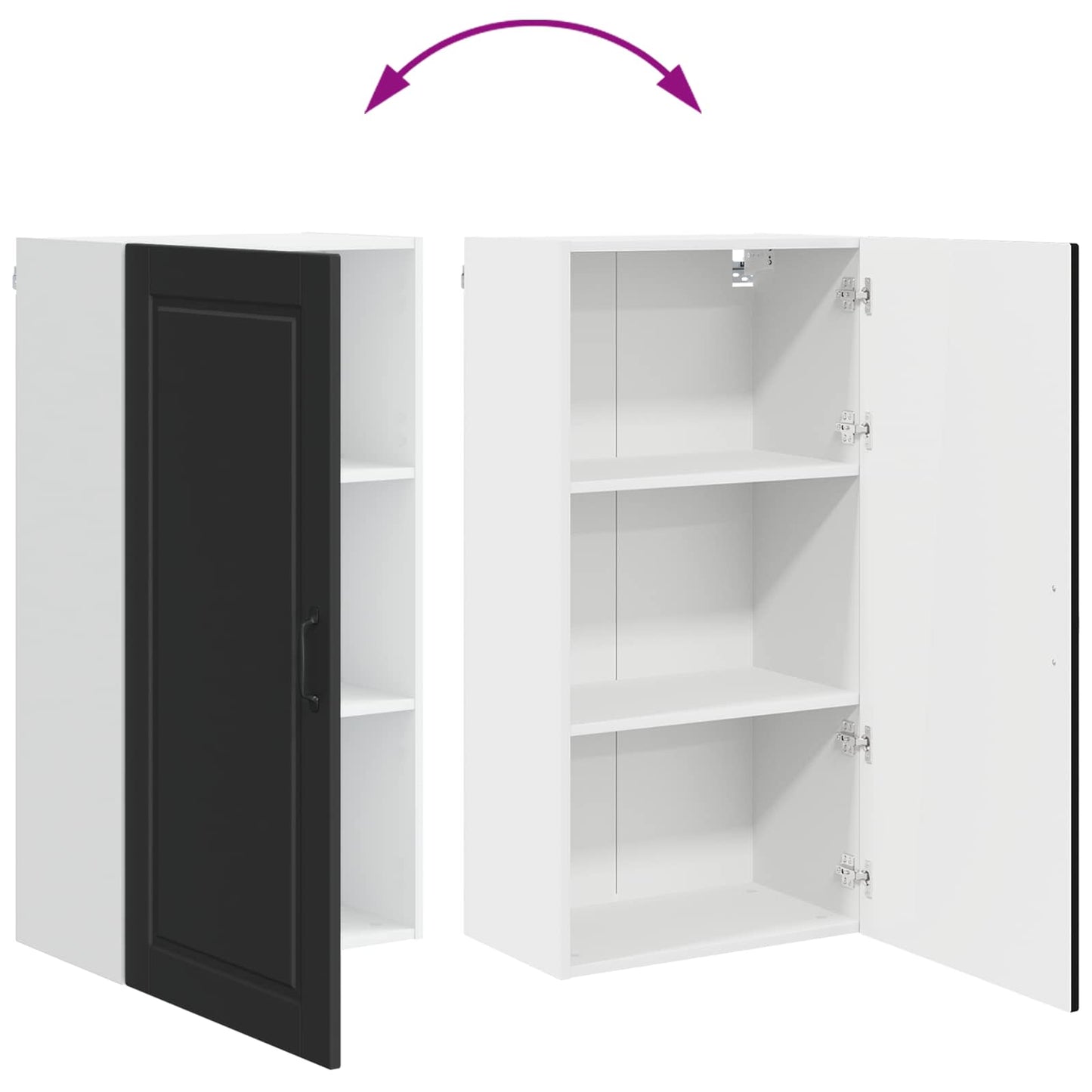 vidaXL Küchenschrank mit Regal Schwarz 50 x 31 x 100 cm Holzwerkstoff