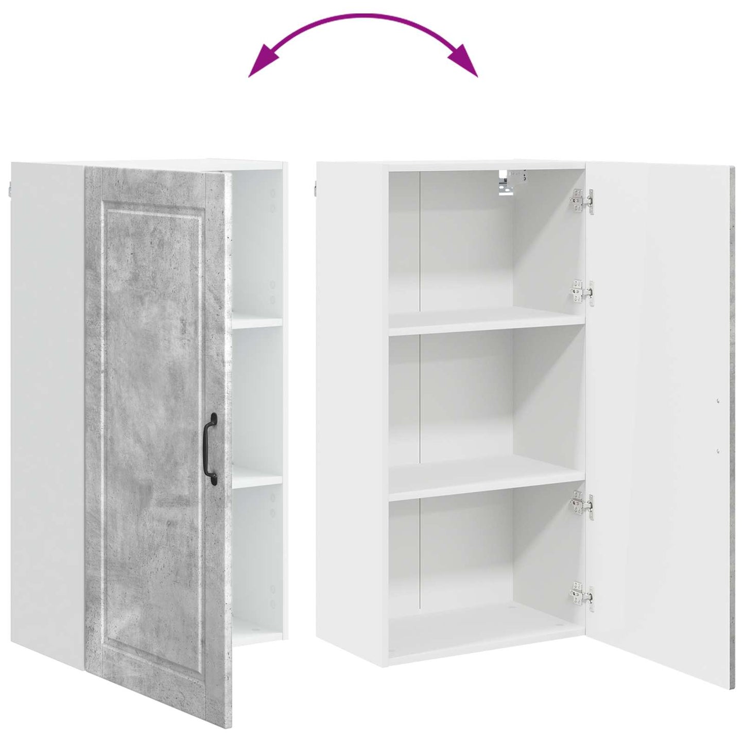 vidaXL Küchenschrank mit Tür Beton Grau 50 x 31 x 100 cm Holzwerkstoff