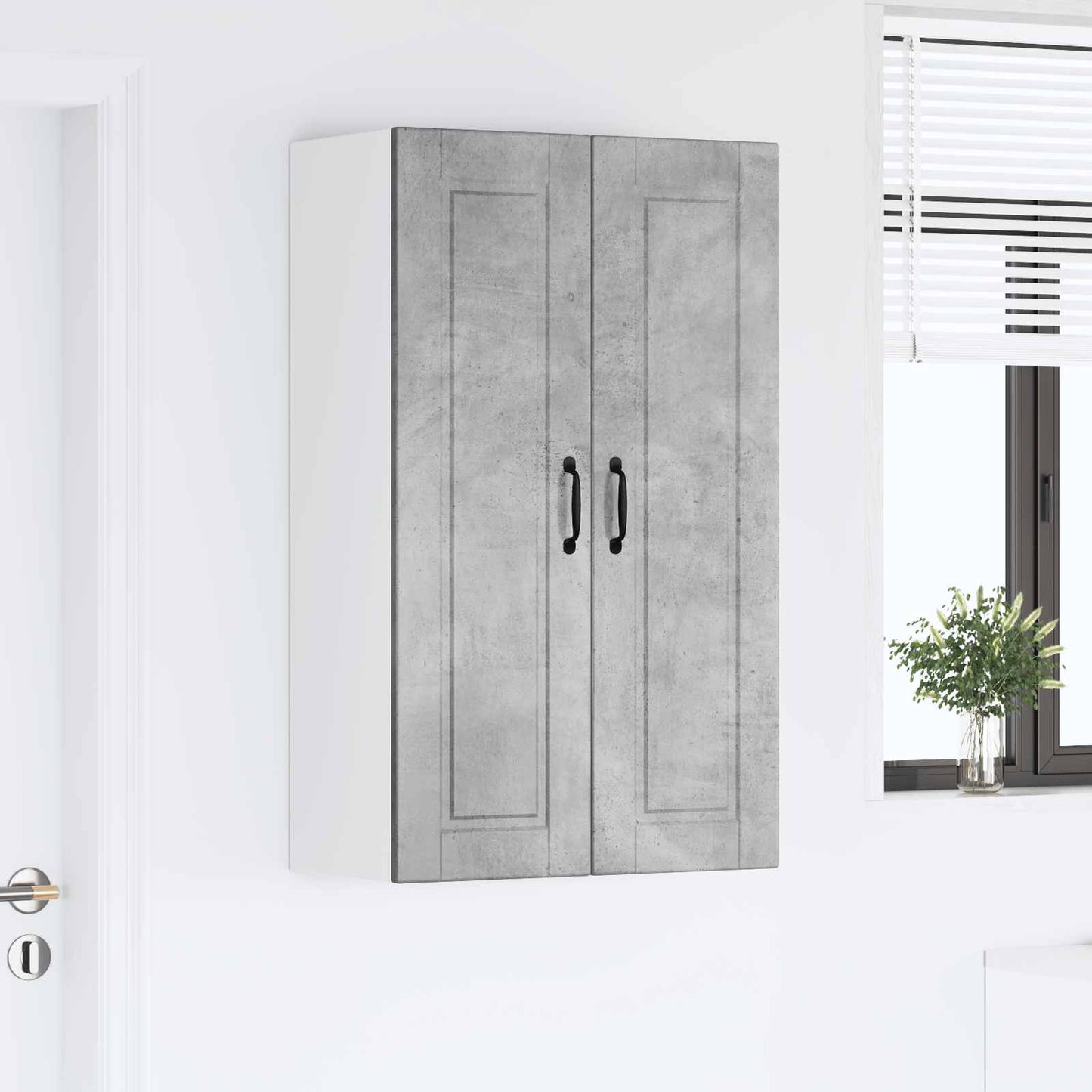 vidaXL Küchenschrank mit Tür Beton Grau 60 x 31 x 100 cm Holzwerkstoff