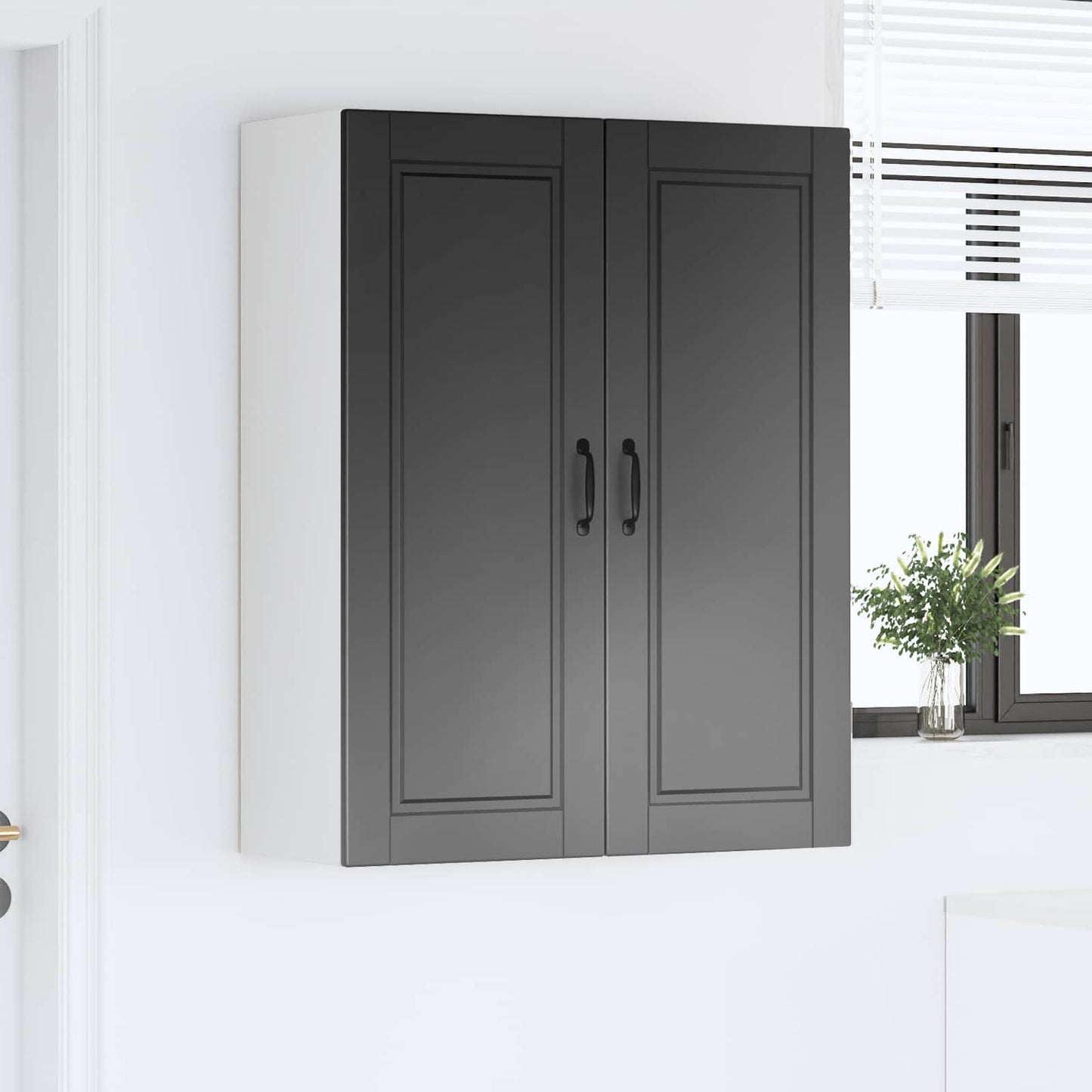 vidaXL Küchenschrank mit Regal Schwarz 80 x 31 x 100 cm Holzwerkstoff