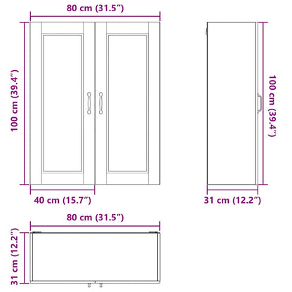 vidaXL Küchenschrank Sonoma-Eiche 80 x 31 x 100 cm Holzwerkstoff