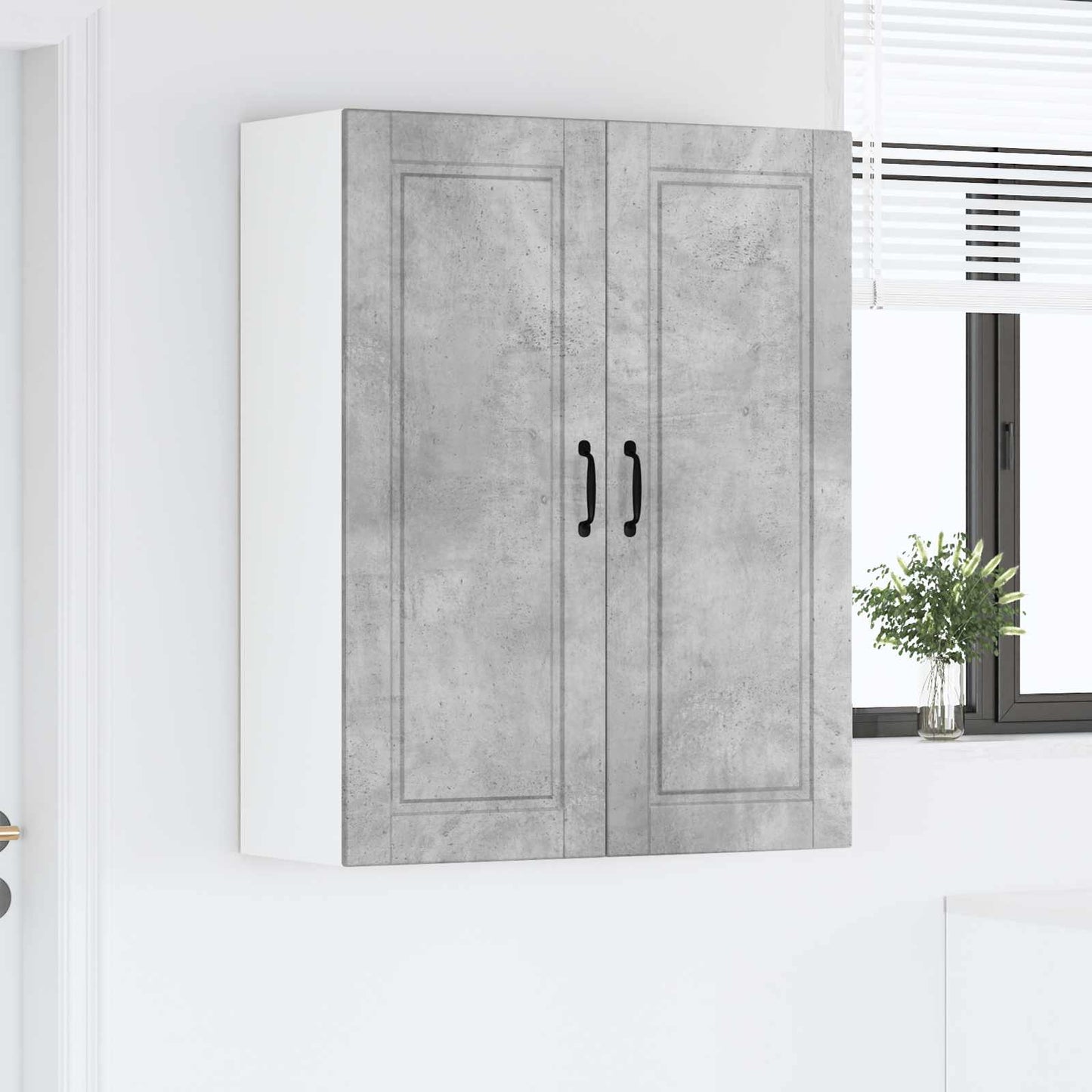 vidaXL Küchenschrank mit Tür Beton Grau 80 x 31 x 100 cm Holzwerkstoff