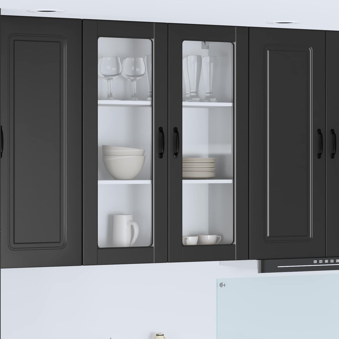 vidaXL Küchenschrank mit Regal Schwarz 80 x 31 x 100 cm Holzwerkstoff