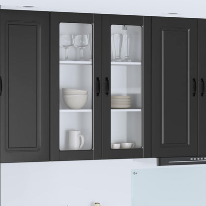 vidaXL Küchenschrank mit Regal Schwarz 80 x 31 x 100 cm Holzwerkstoff