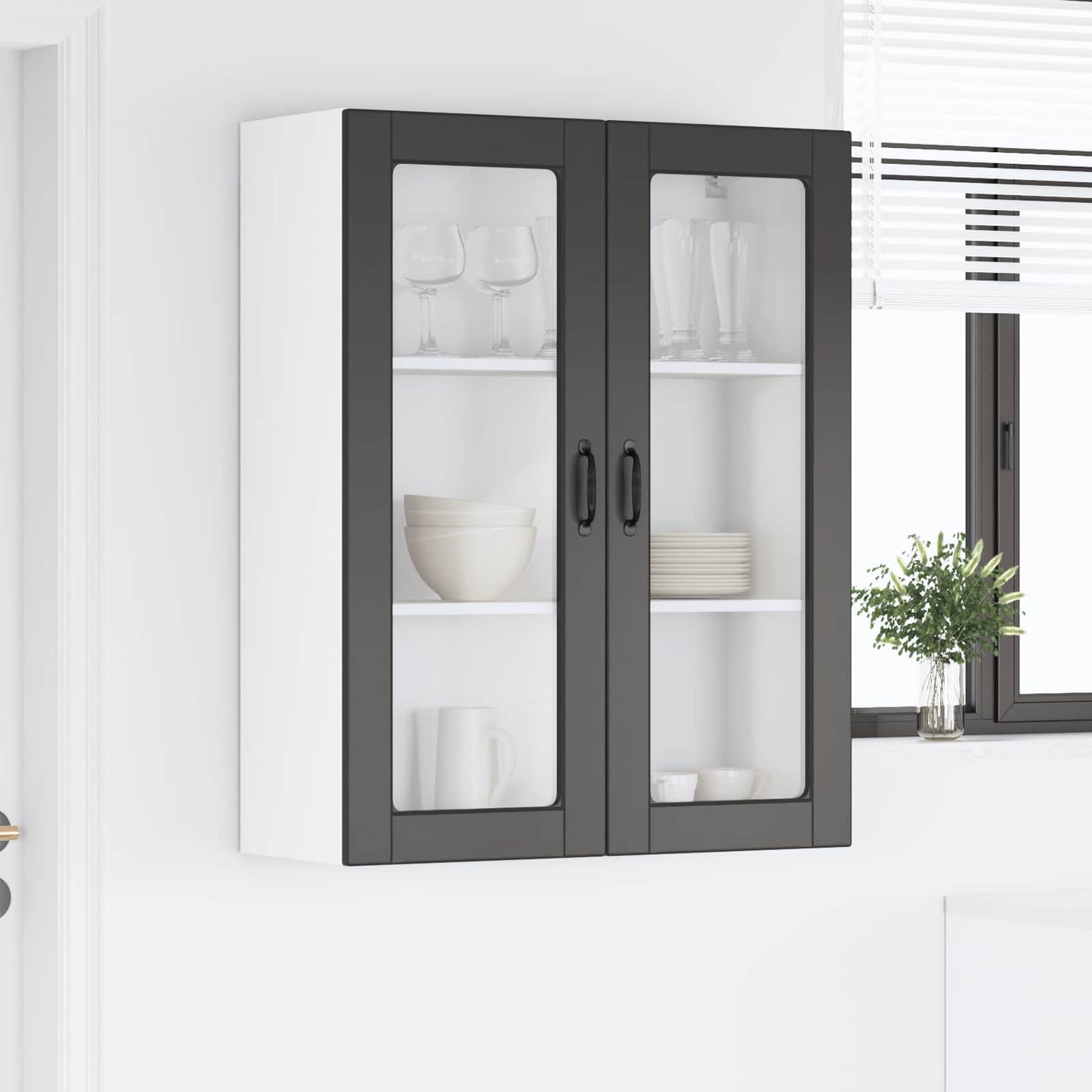 vidaXL Küchenschrank mit Regal Schwarz 80 x 31 x 100 cm Holzwerkstoff