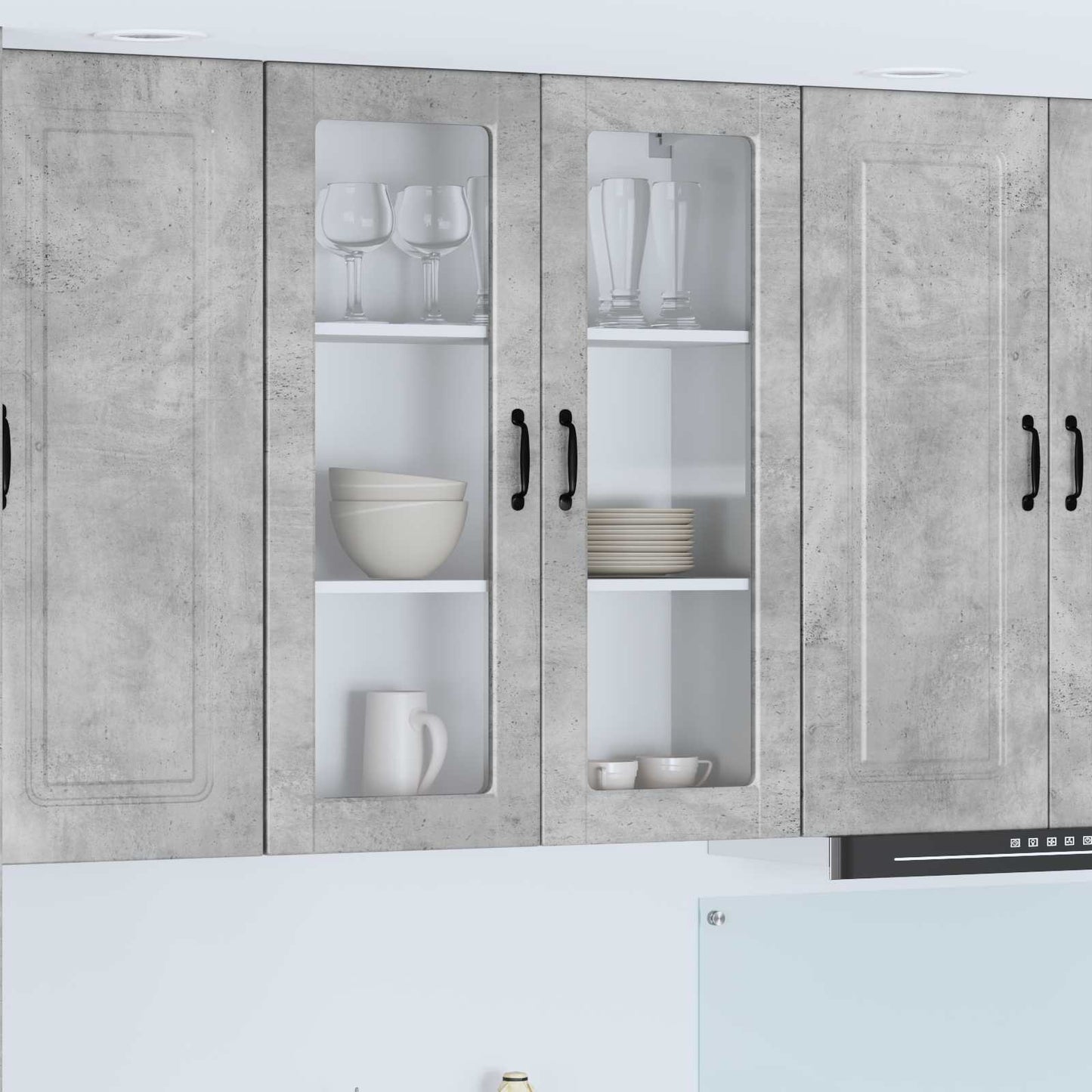 vidaXL Küchenschrank mit Tür Beton Grau 80 x 31 x 100 cm Holzwerkstoff