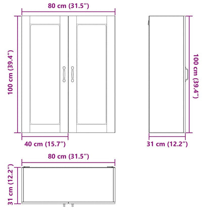 vidaXL Küchenschrank mit Tür Beton Grau 80 x 31 x 100 cm Holzwerkstoff