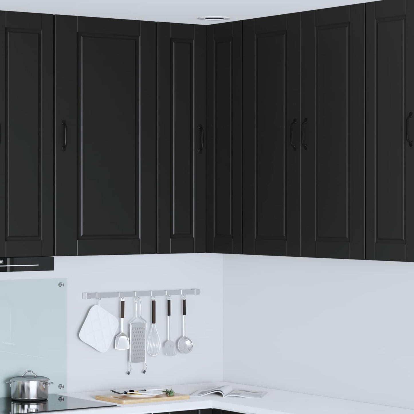 vidaXL Küchenschrank mit Regal Schwarz 57 x 57 x 100 cm Holzwerkstoff