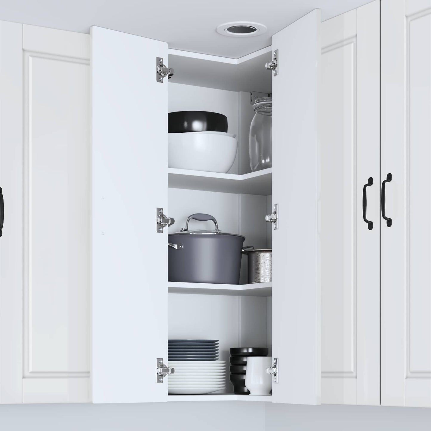 vidaXL Küchenschrank Hochglanz Weiß 57 x 57 x 100 cm Holzwerkstoff
