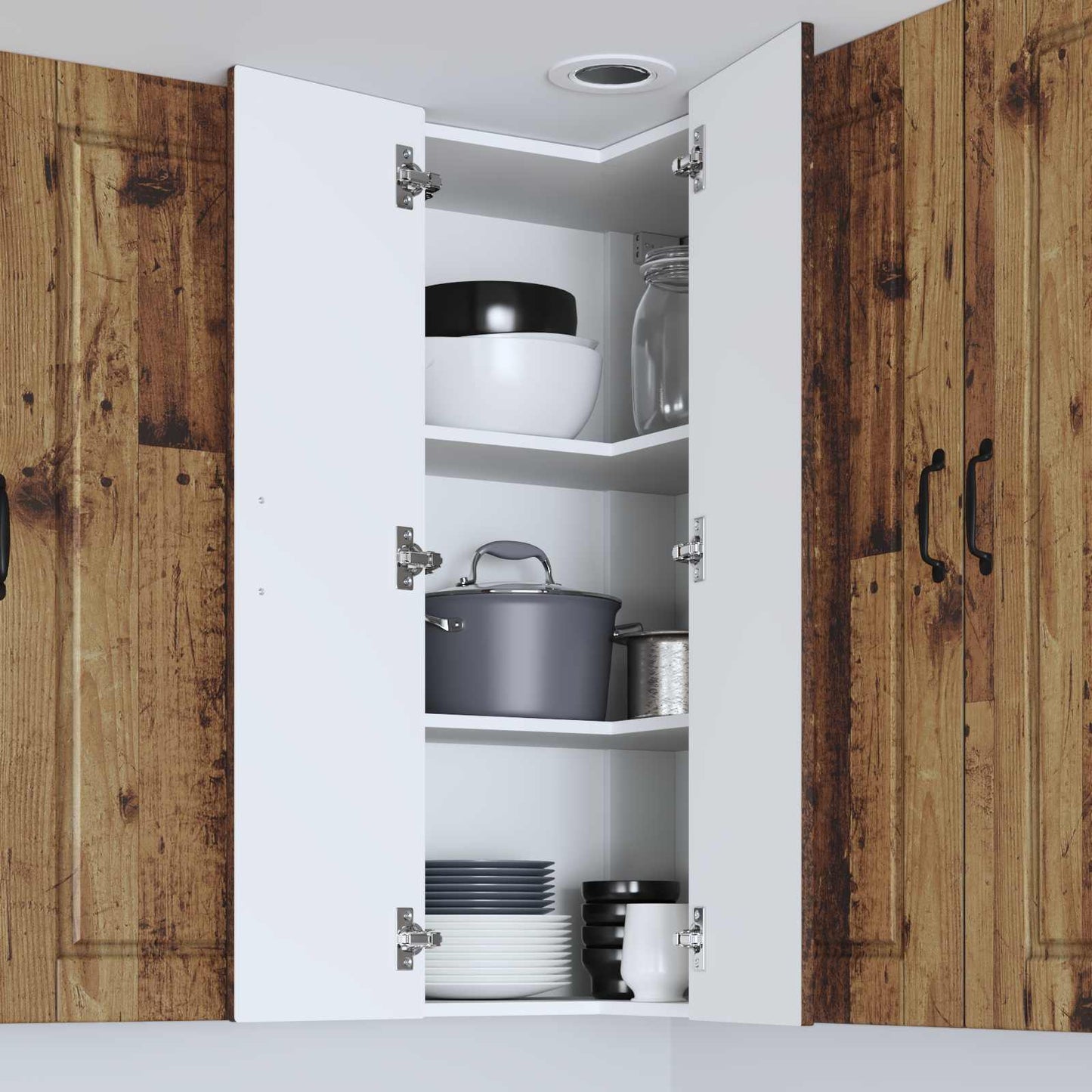 vidaXL Küchenschrank mit Regal Altholz 57 x 57 x 100 cm Holzwerkstoff