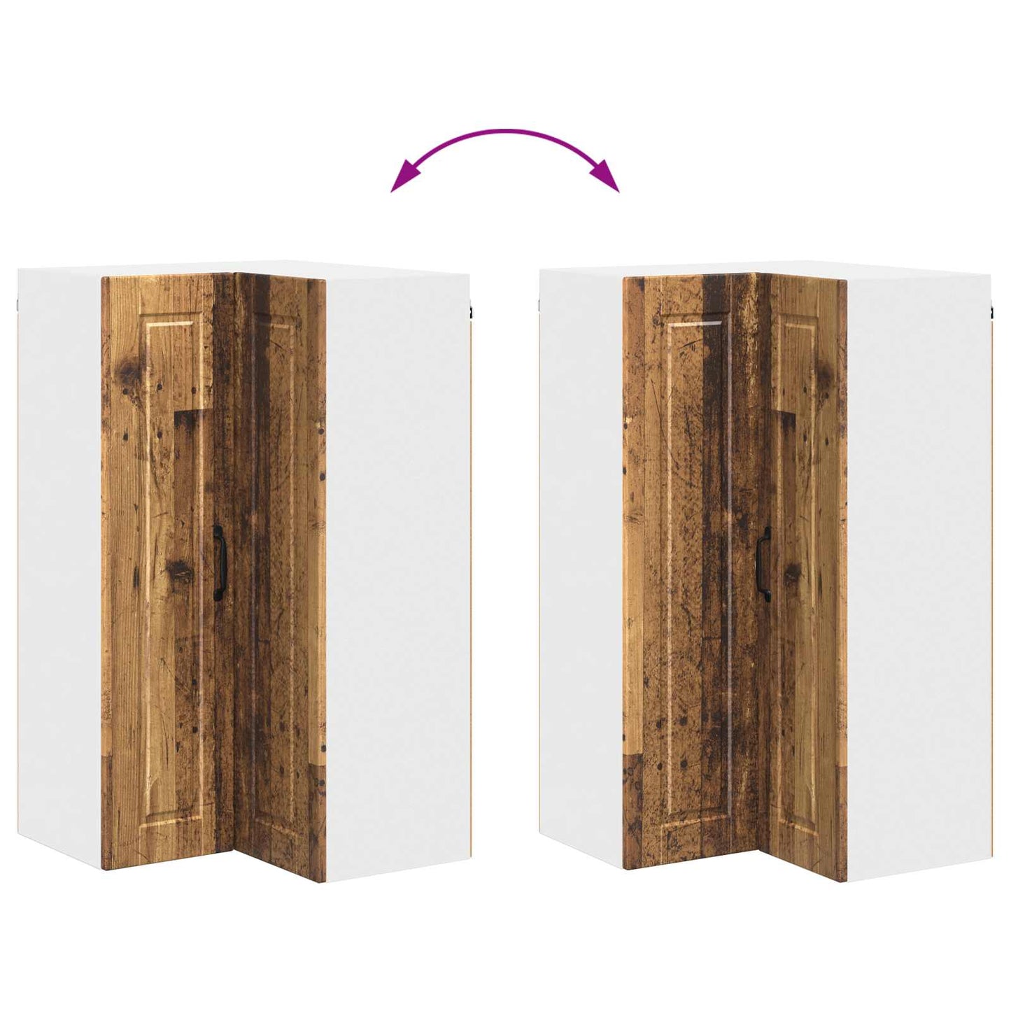 vidaXL Küchenschrank mit Regal Altholz 57 x 57 x 100 cm Holzwerkstoff