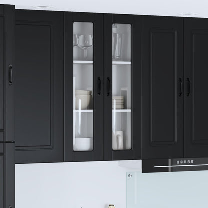 vidaXL Küchenschrank mit Regal Schwarz 60 x 31 x 100 cm Holzwerkstoff