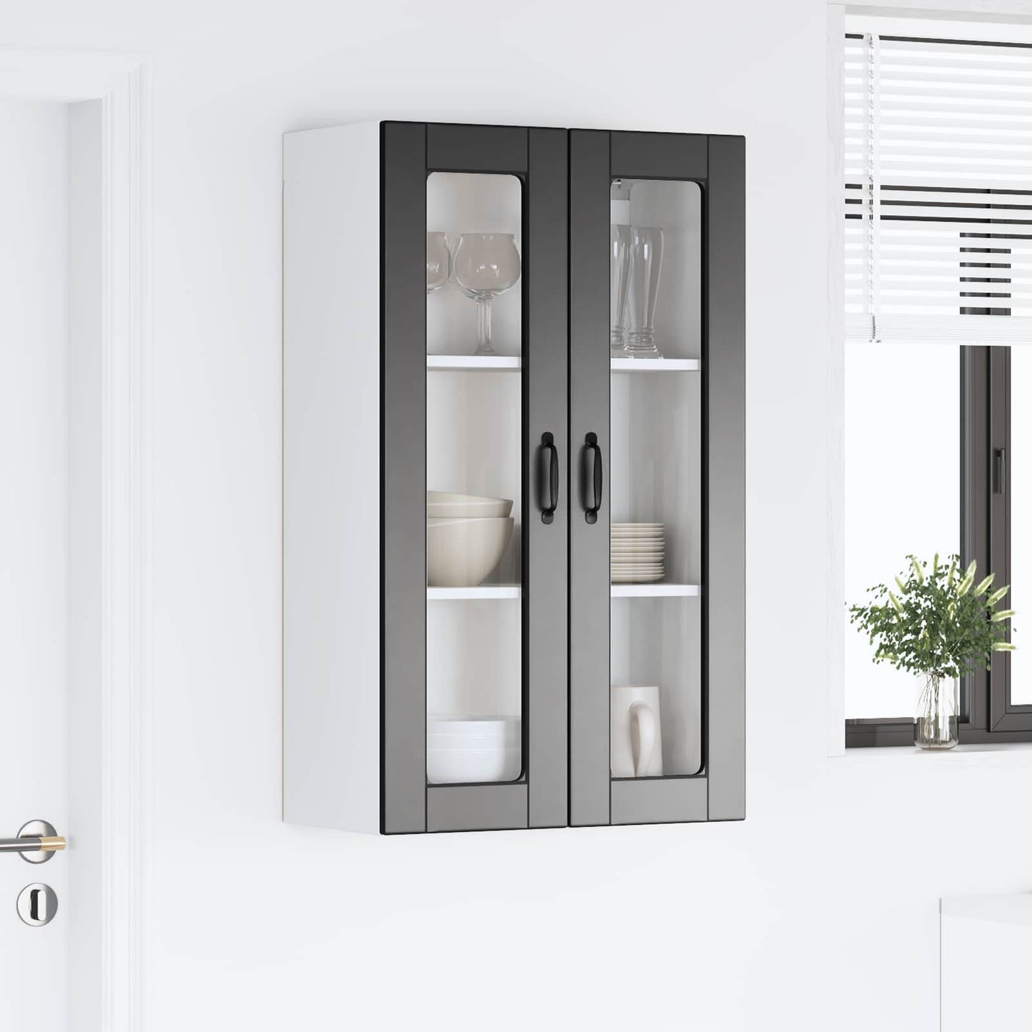 vidaXL Küchenschrank mit Regal Schwarz 60 x 31 x 100 cm Holzwerkstoff