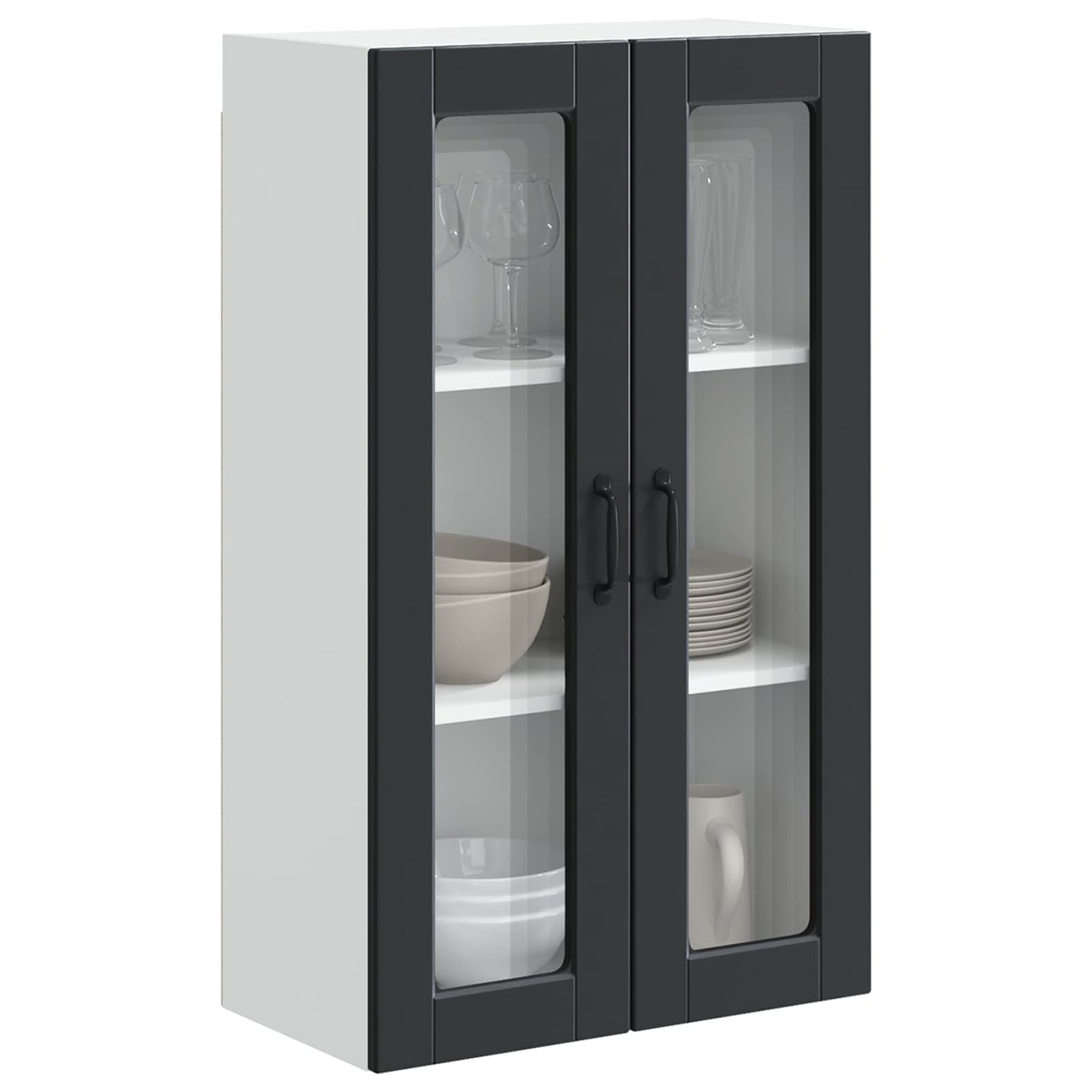vidaXL Küchenschrank mit Regal Schwarz 60 x 31 x 100 cm Holzwerkstoff