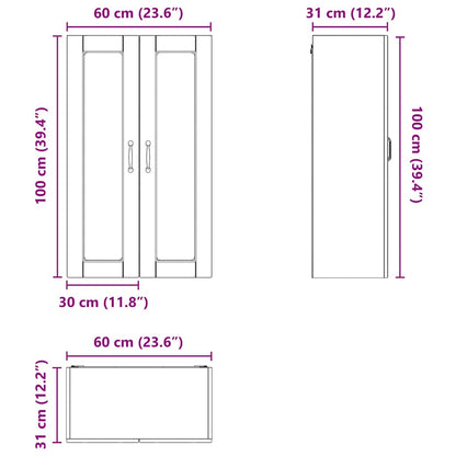 vidaXL Küchenschrank Sonoma-Eiche 60 x 31 x 100 cm Holzwerkstoff