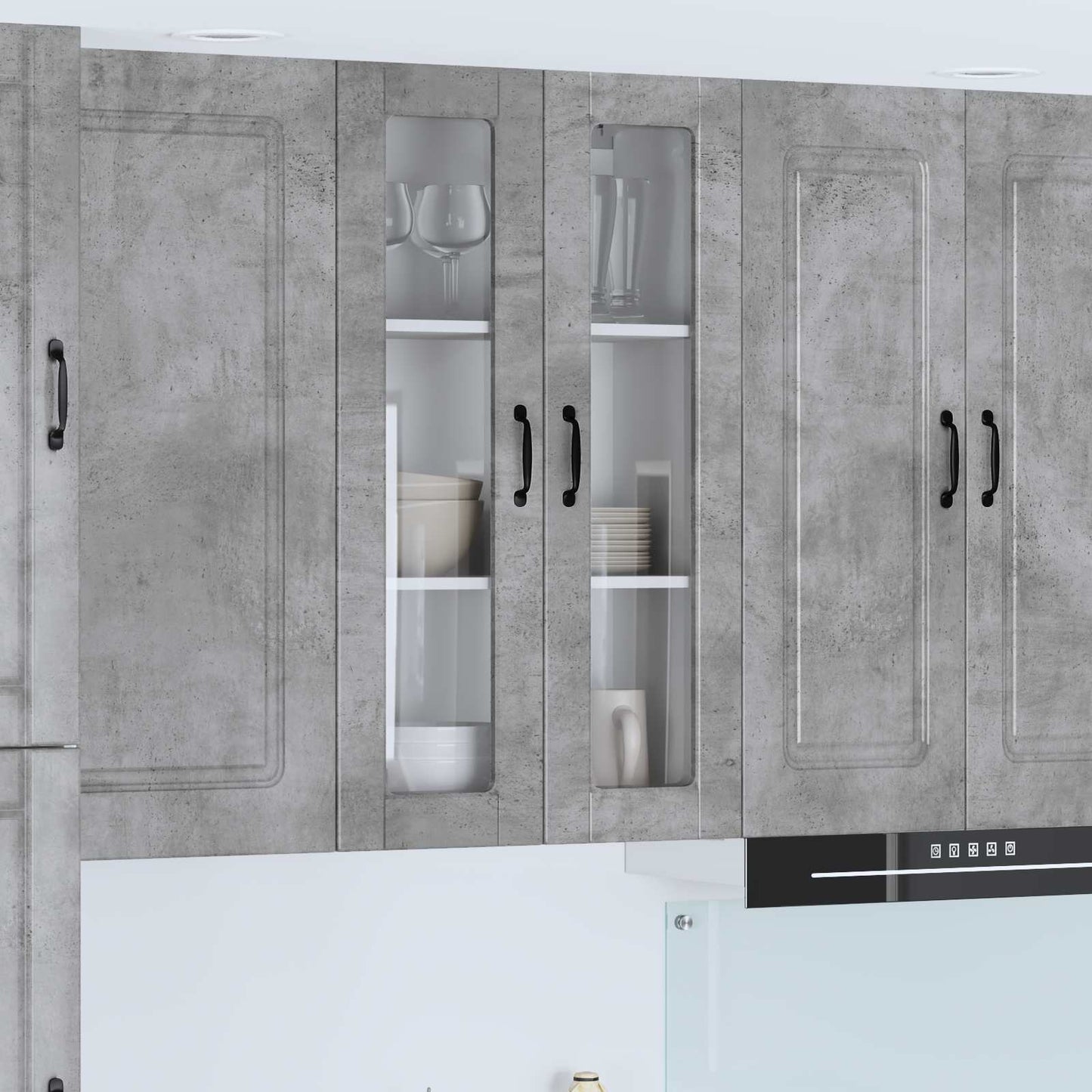 vidaXL Küchenschrank mit Tür Beton Grau 60 x 31 x 100 cm Holzwerkstoff