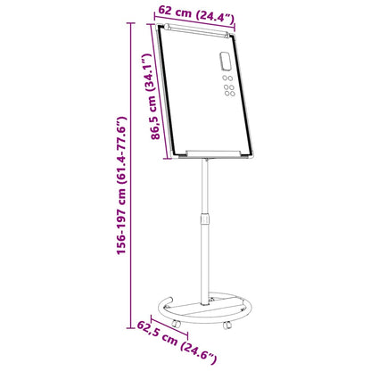 Magnetisches Whiteboard Grau und Weiß 62 x 62,5 x 197 cm EPS