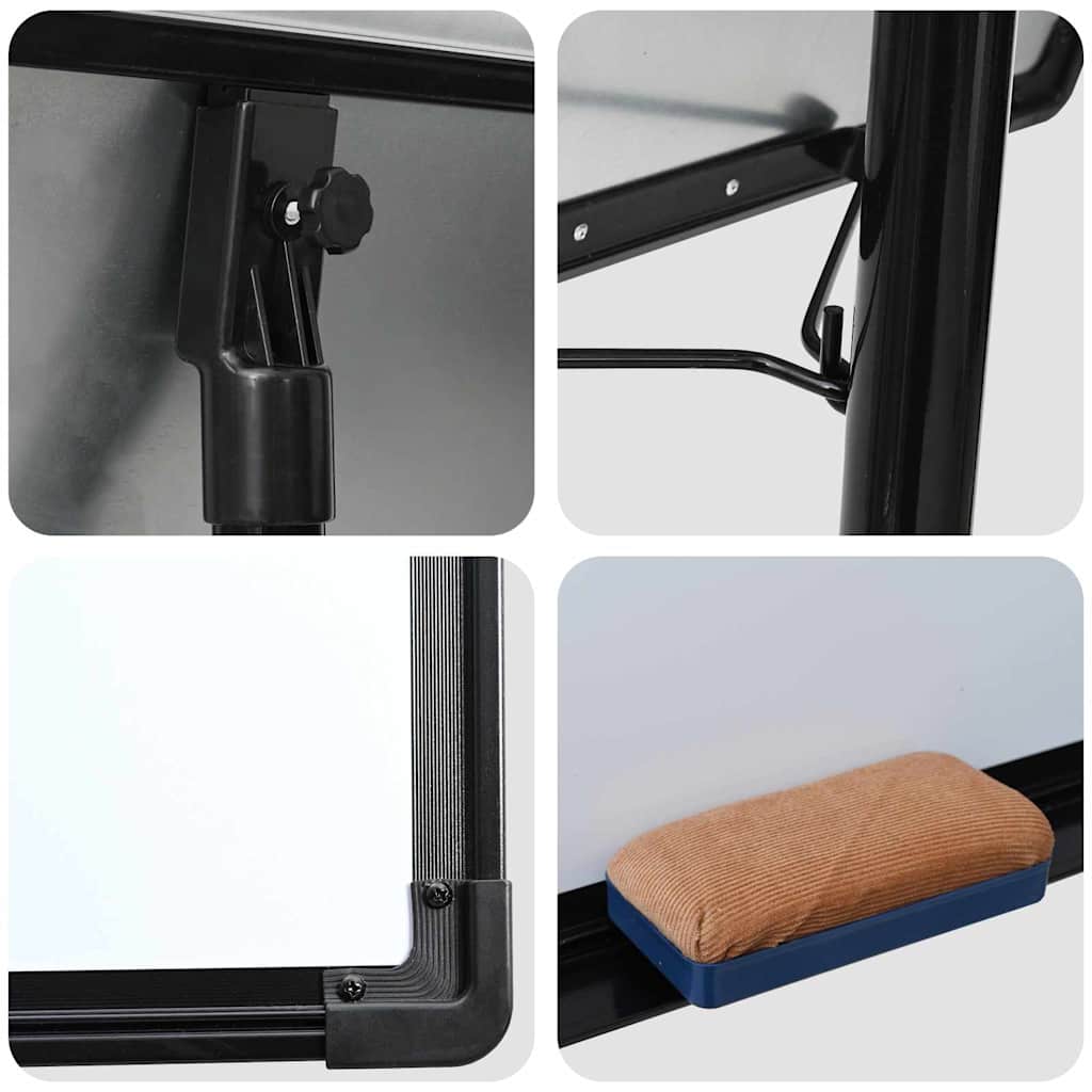 Magnetisches Whiteboard Schwarz und Weiß 62 x 62,5 x 197 cm EPS